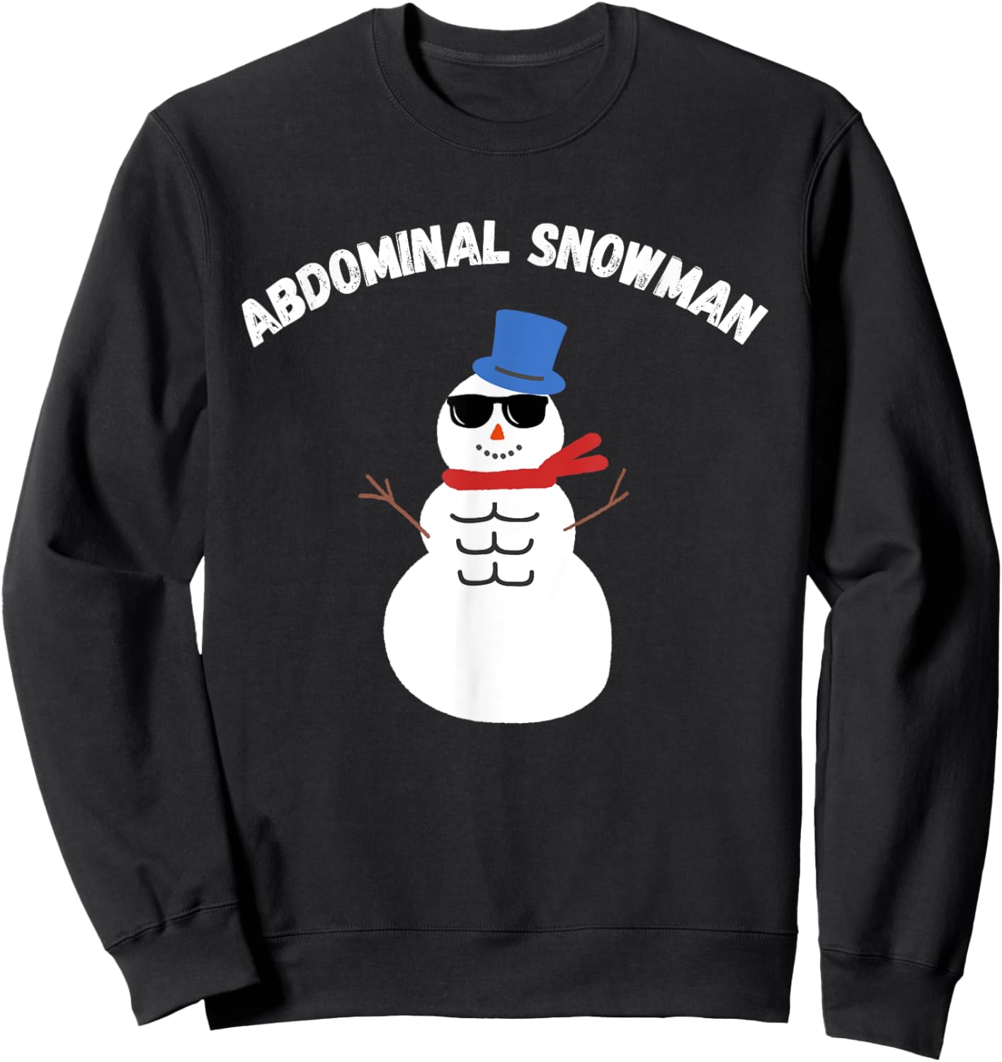 Abdominal Snowman - Funny Workout Shirt for Winter Dad Joke Sweatshirt - Sweatshirt | Black