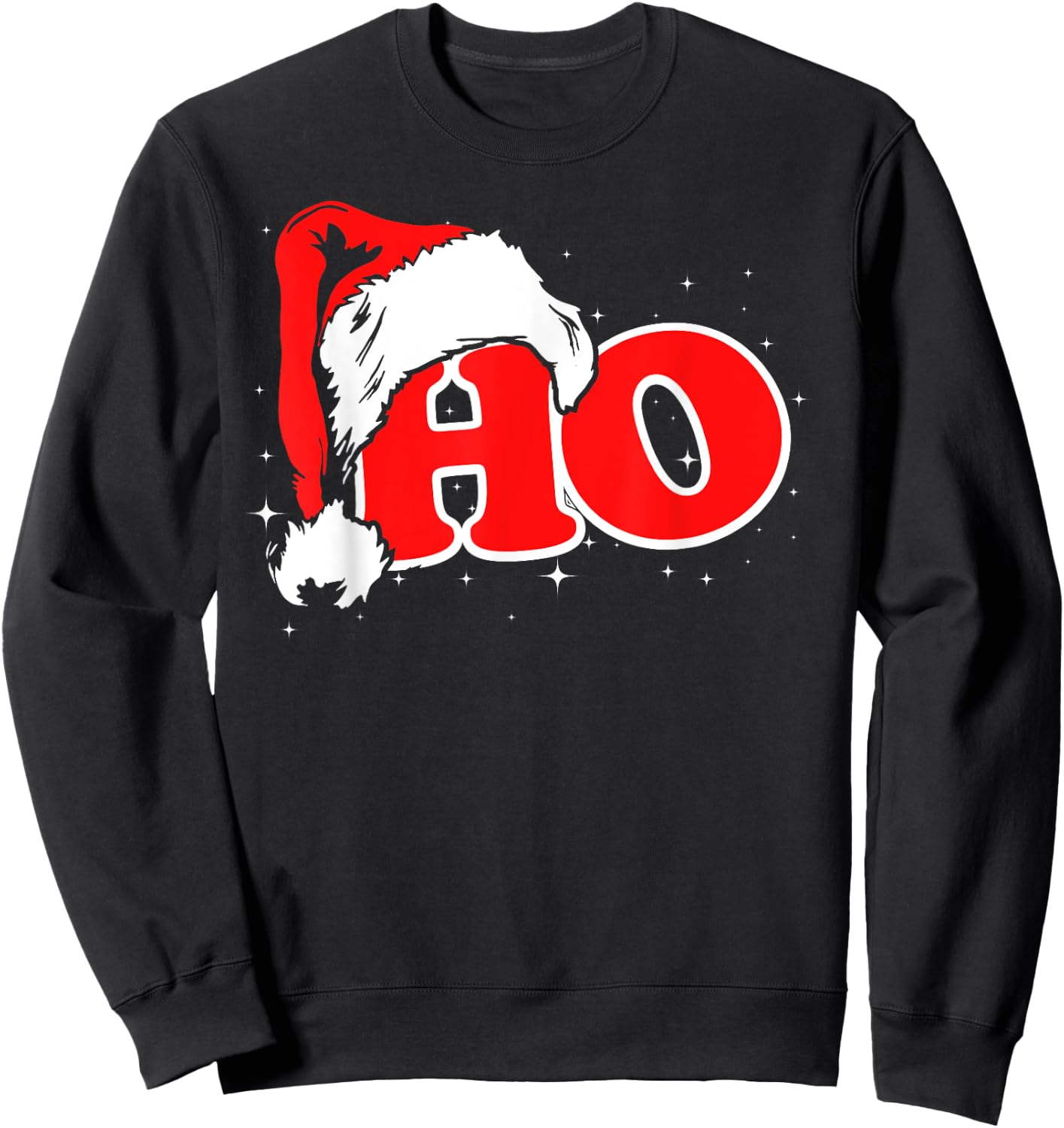 Funny, Retro, Ho, Christmas, Santa Where My Hos At, Group Sweatshirt - Sweatshirt | Black
