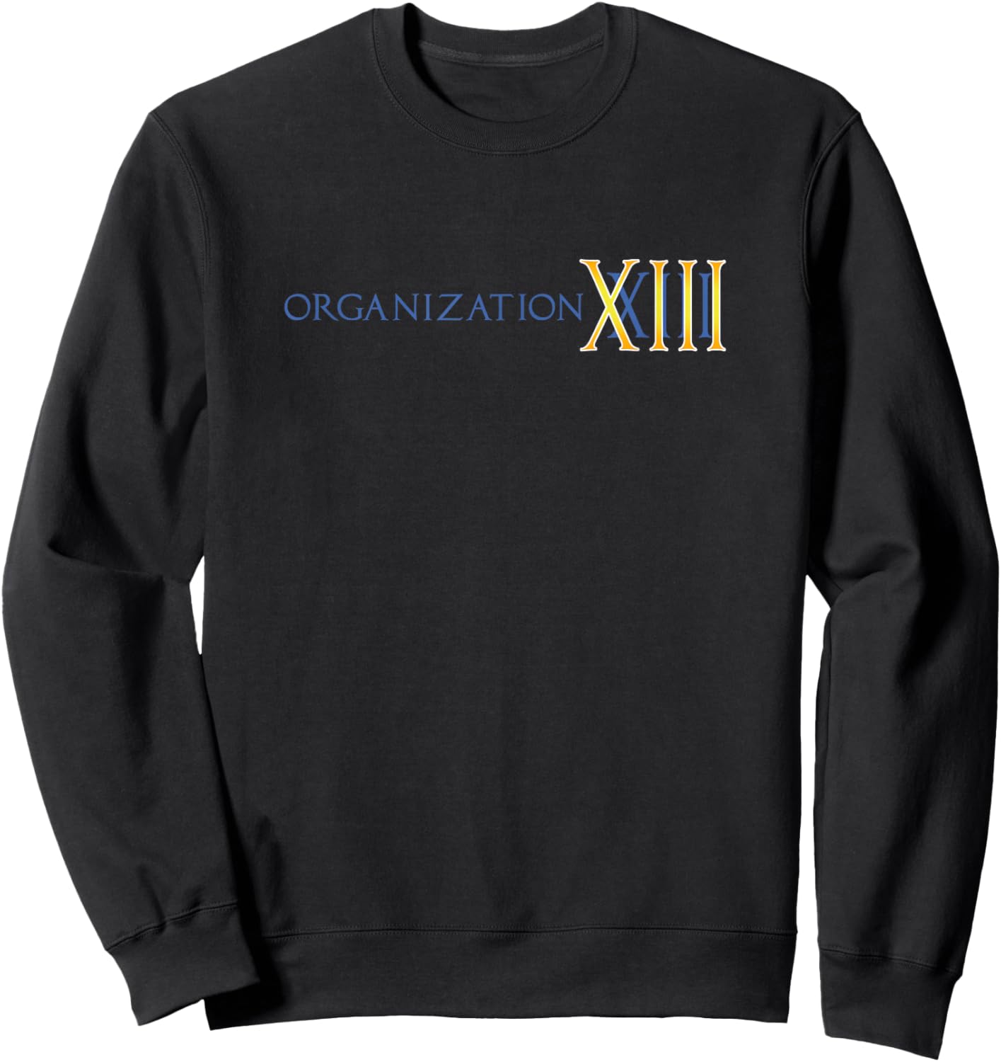 Disney Kingdom Hearts Organization XIII Big Chest Text Logo Sweatshirt - Sweatshirt | Black