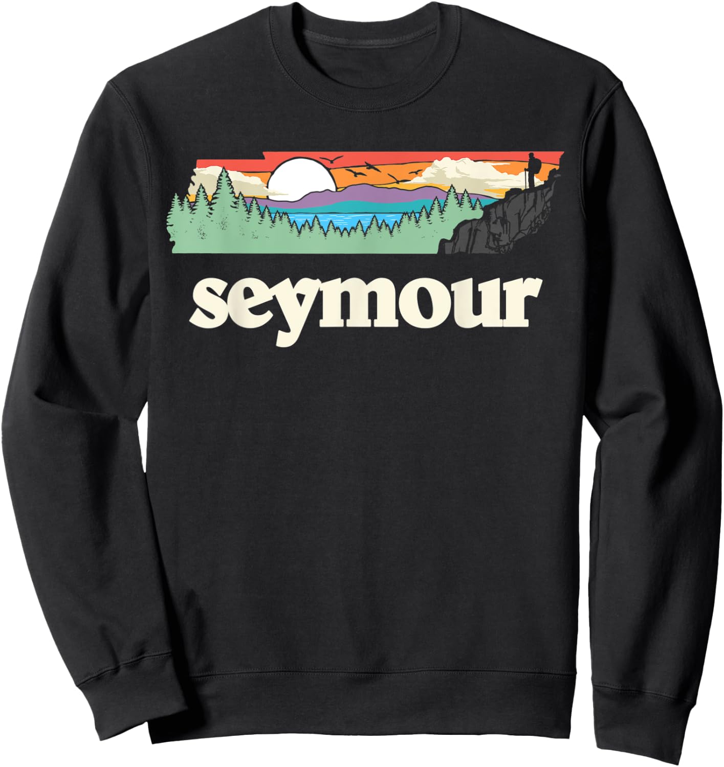 Seymour Tennessee Outdoors Retro Nature Graphic Sweatshirt - Sweatshirt | Black
