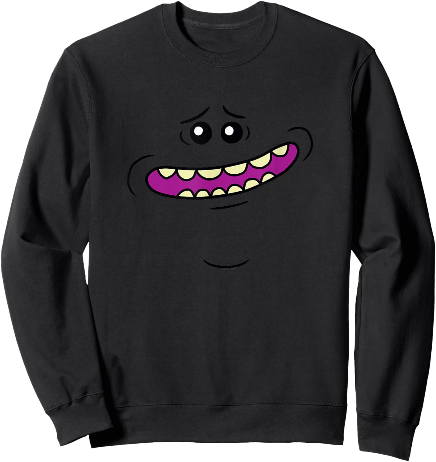 Rick and Morty Mr. Meeseeks Face Cartoon Sweatshirt - Sweatshirt | Black