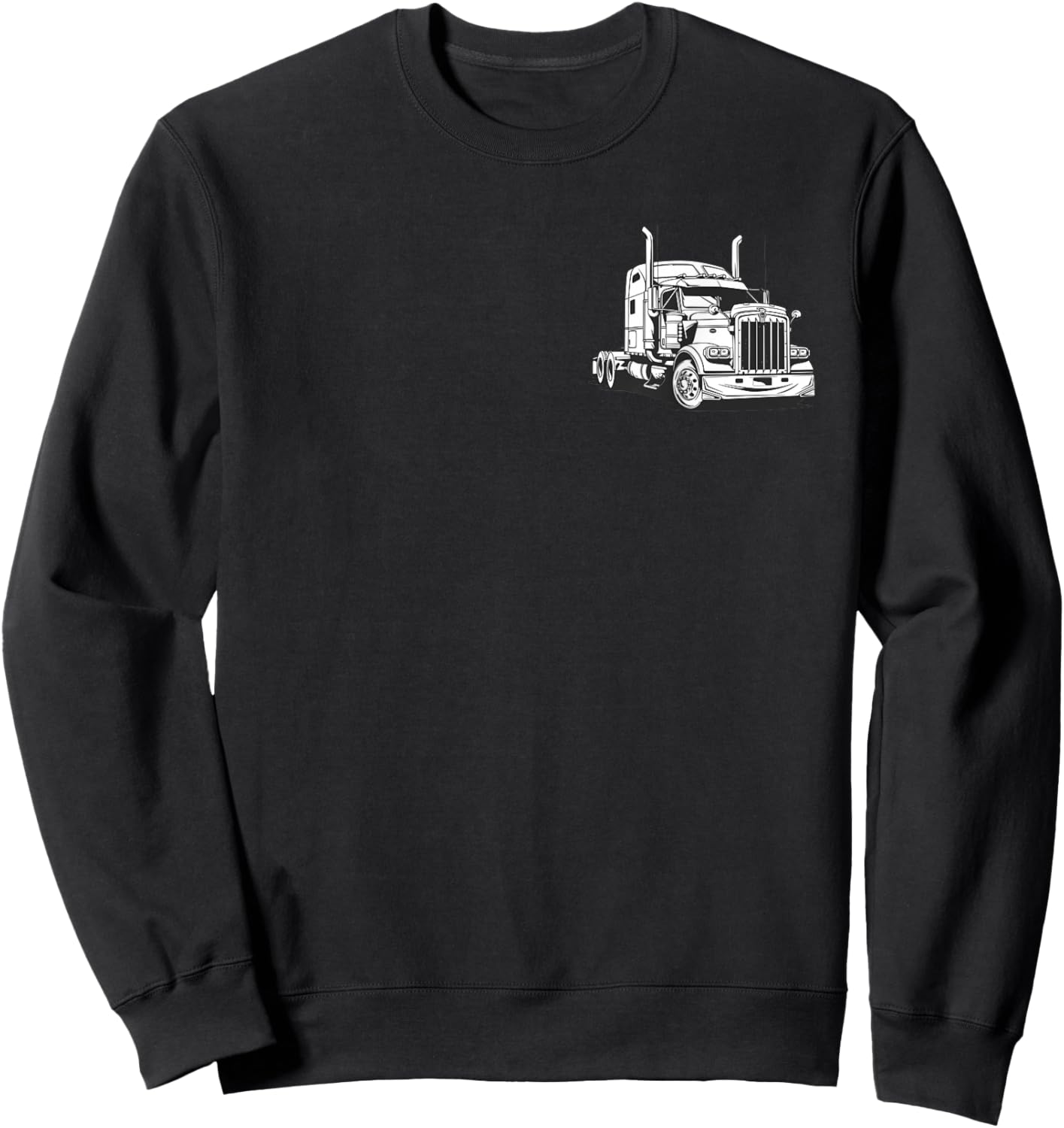 Semi Truck Driver Sweatshirt - Sweatshirt | Black