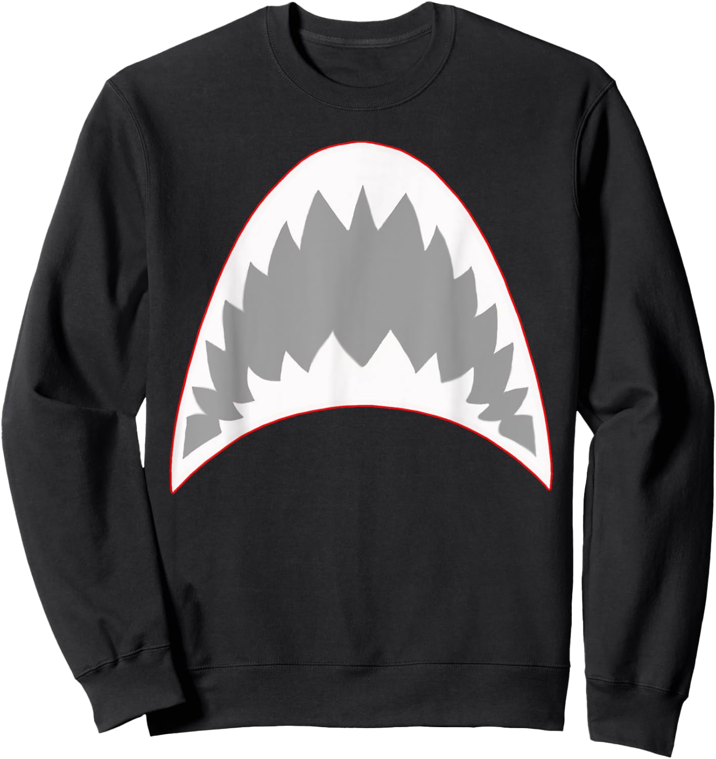 Shark Mouth Jaw Lazy Easy Costume For Halloween Party Sweatshirt - Sweatshirt | Black