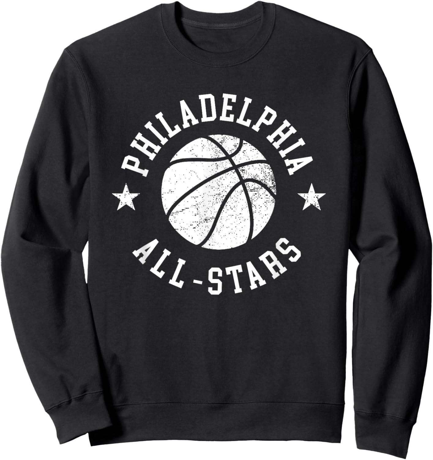 Philadelphia Vintage All-Stars Retro 80s Basketball Sweatshirt - Sweatshirt | Black