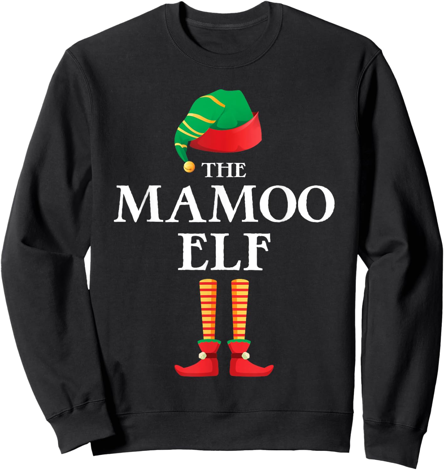 The Mamoo Elf Christmas Matching Family Funny Pajama Pj Xmas Sweatshirt - Sweatshirt | Black