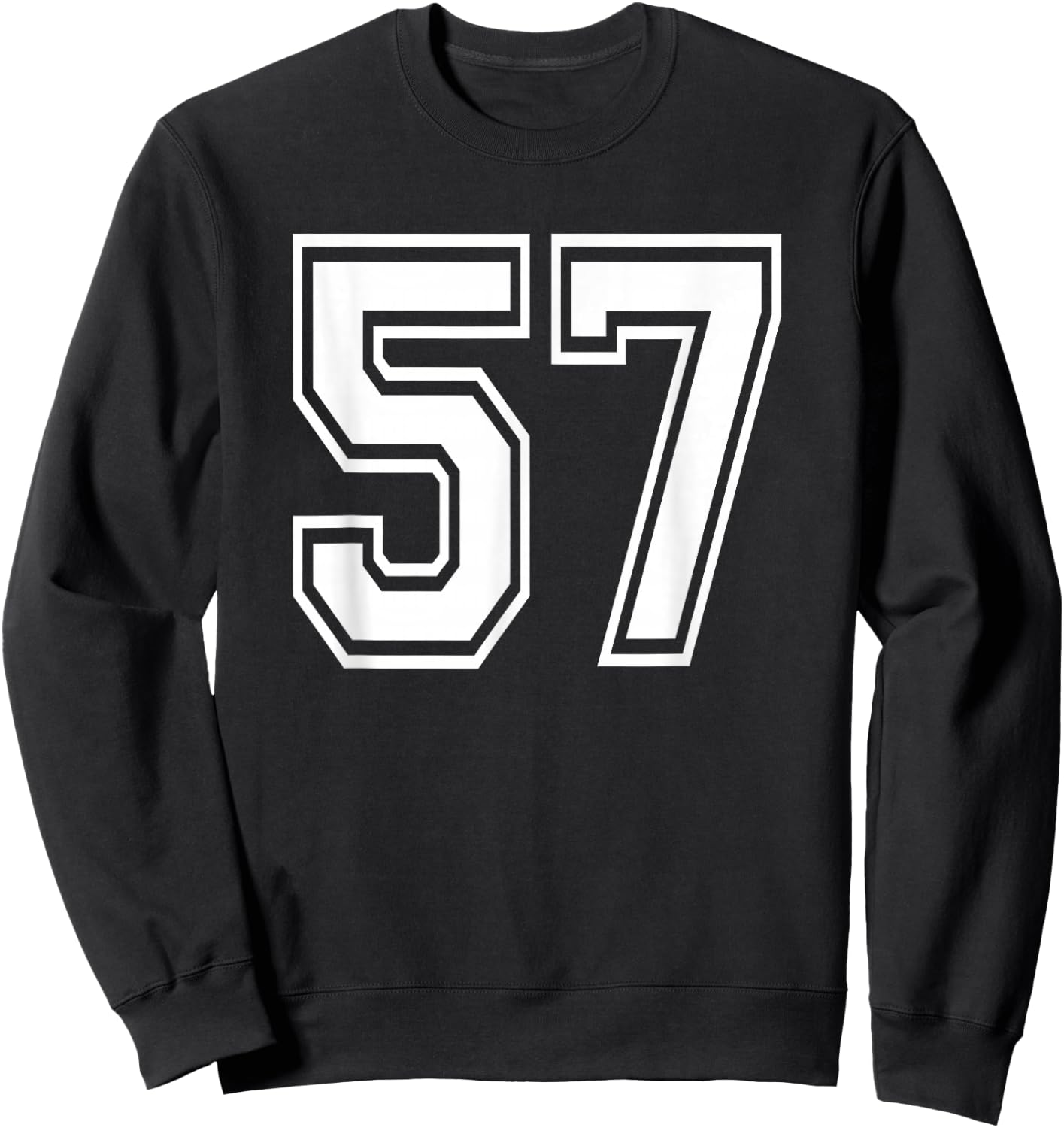 Number 57 Birthday Varsity Sports Team Jersey Sweatshirt - Sweatshirt | Black