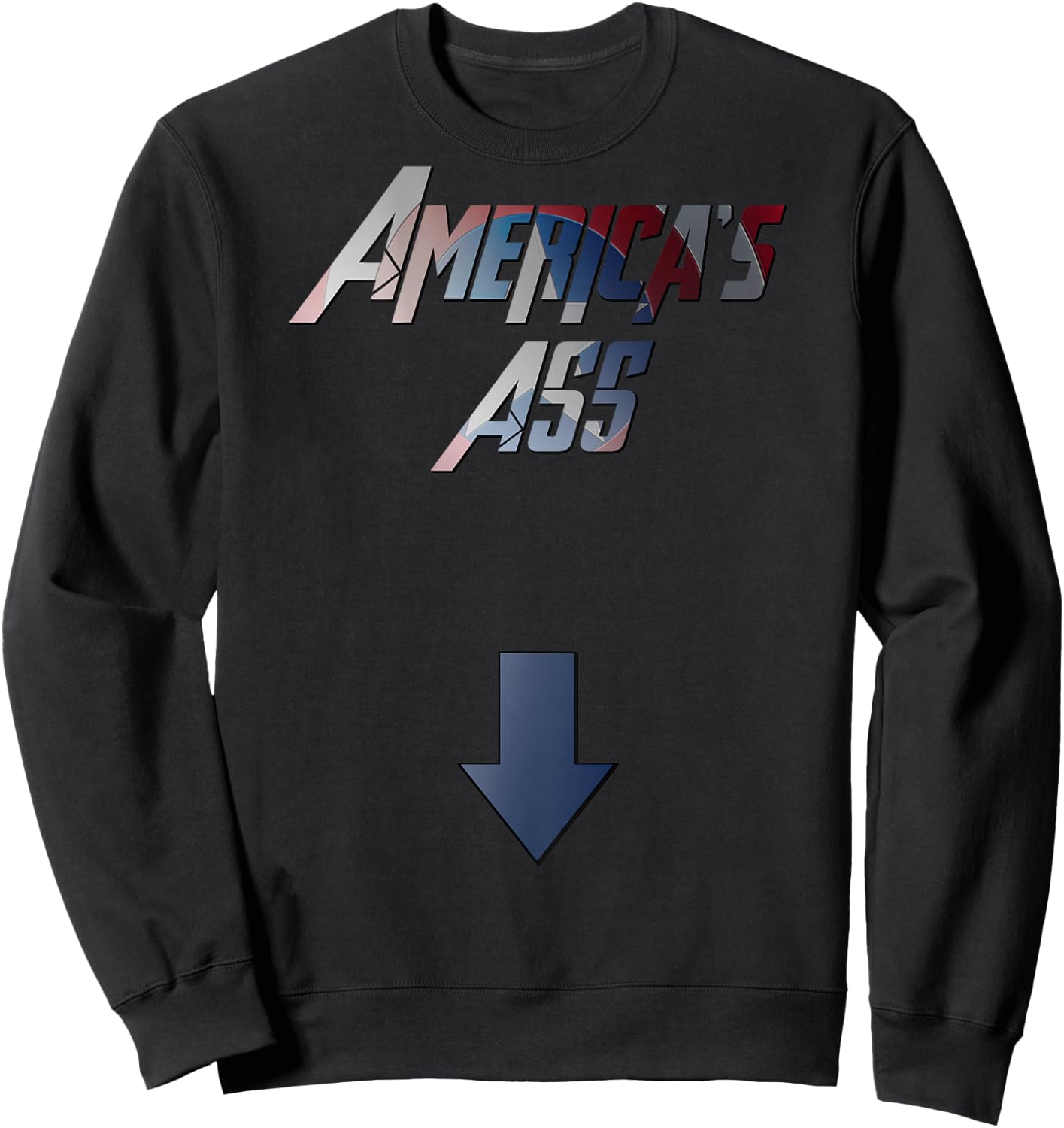 America's Ass Funny Sweatshirt - Sweatshirt | Black
