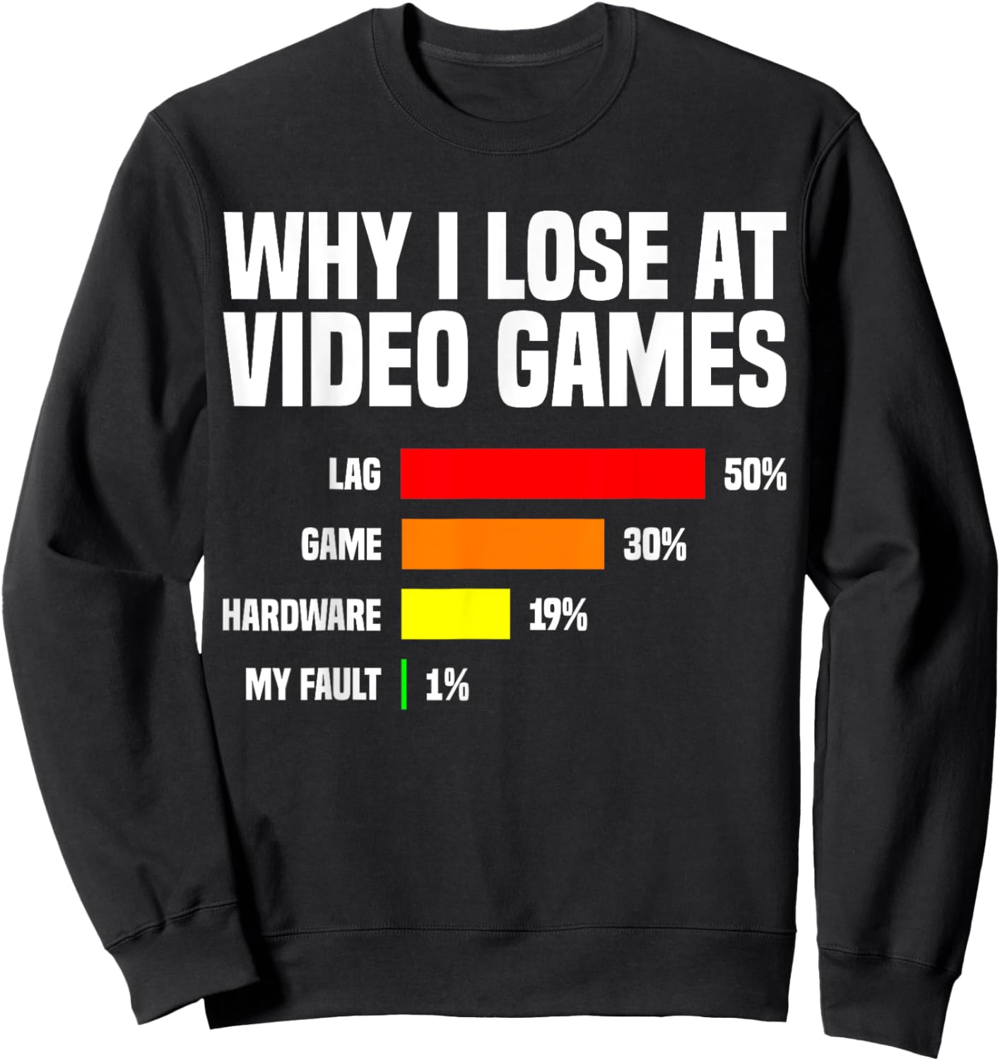 Why I Lose At Video Games, Funny Gamer Sweatshirt - Sweatshirt | Black