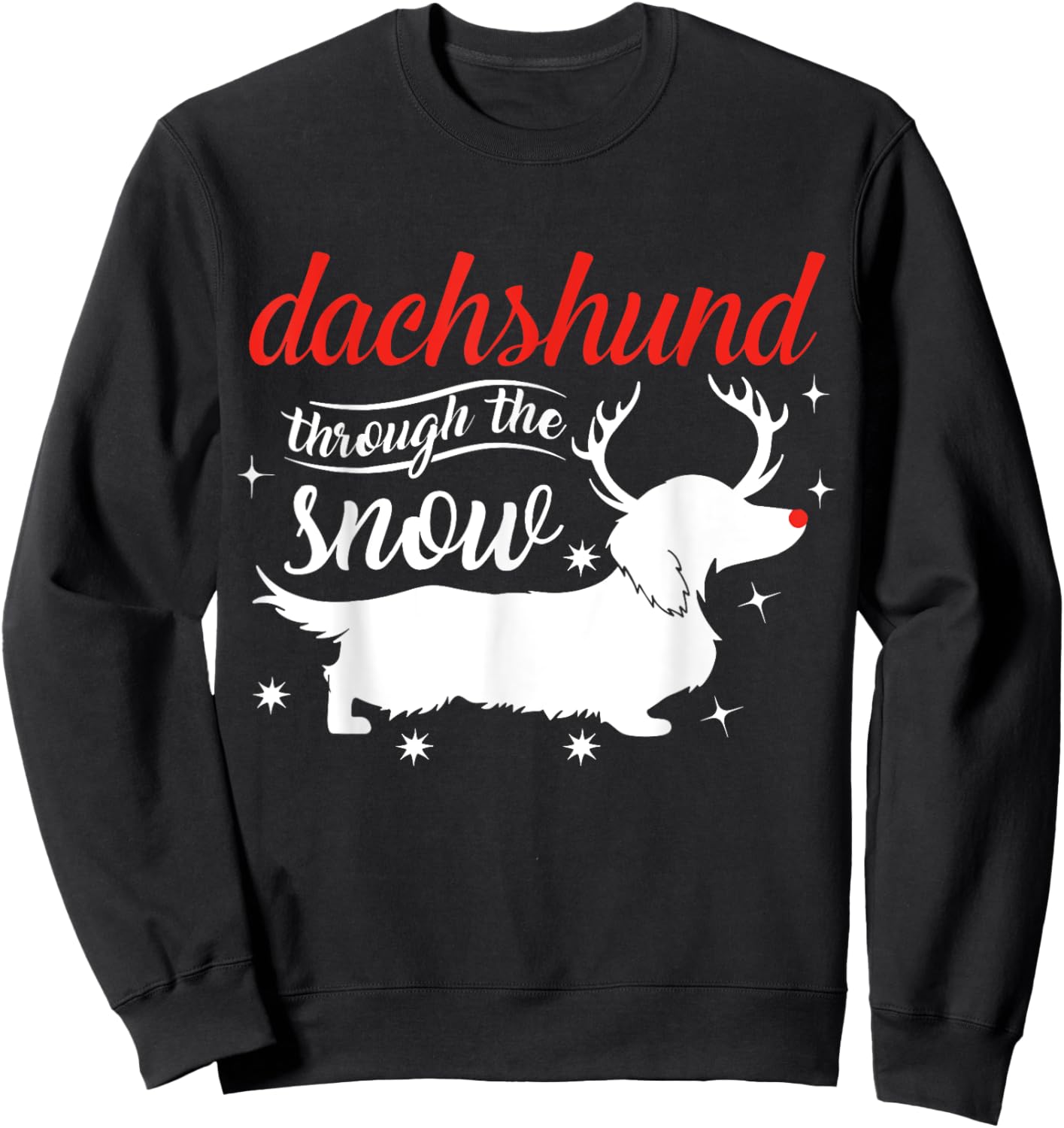 Dachshund Dog Through the Snow Weiner Dachshund Sweatshirt - Sweatshirt | Black
