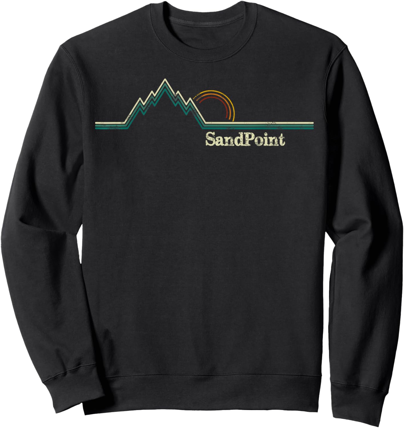 Sandpoint Idaho Outdoor Adventure Sweatshirt - Sweatshirt | Black
