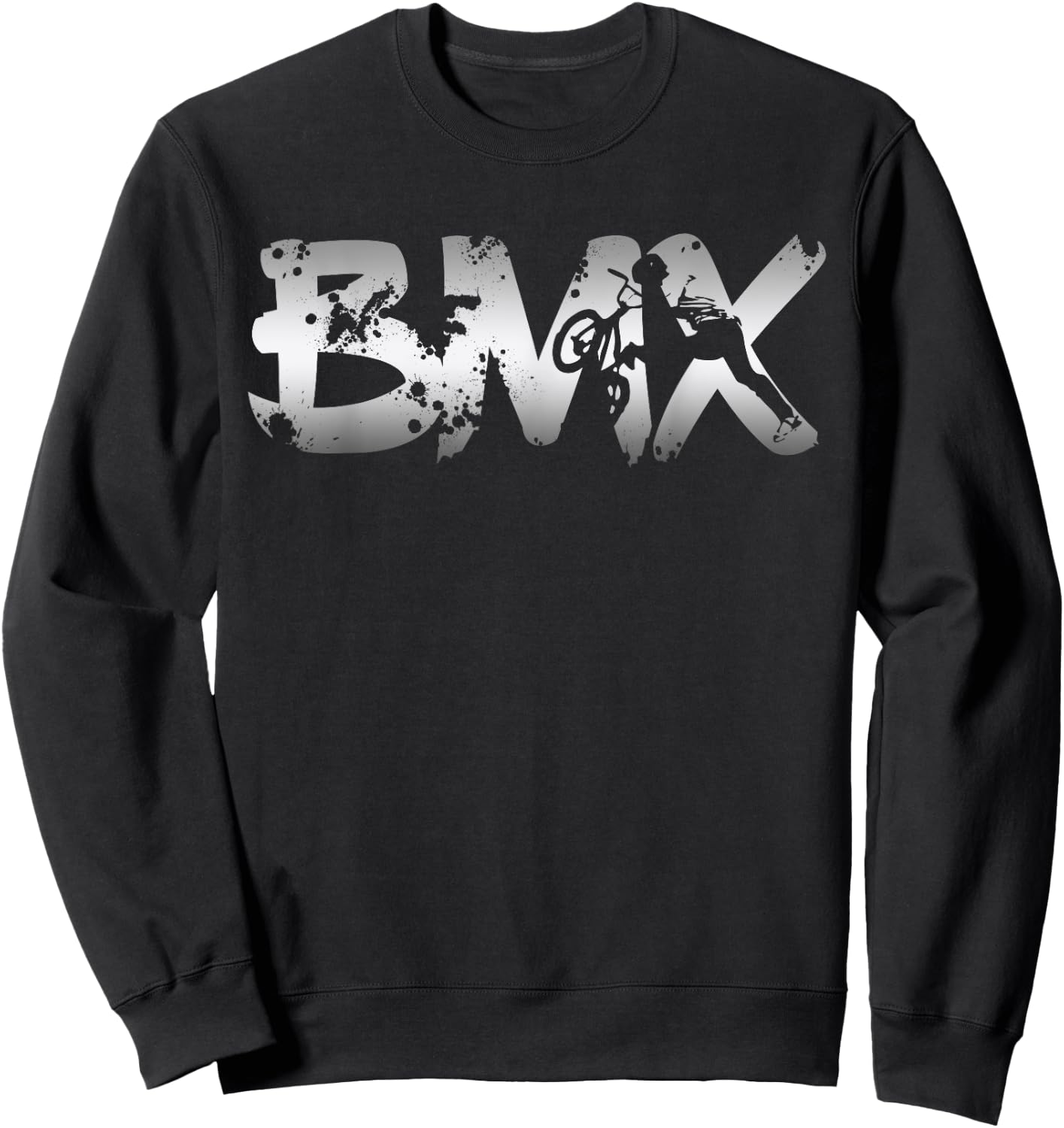 Distressed BMX Shirt Women Kids & Bike Riders Sweatshirt - Sweatshirt | Black