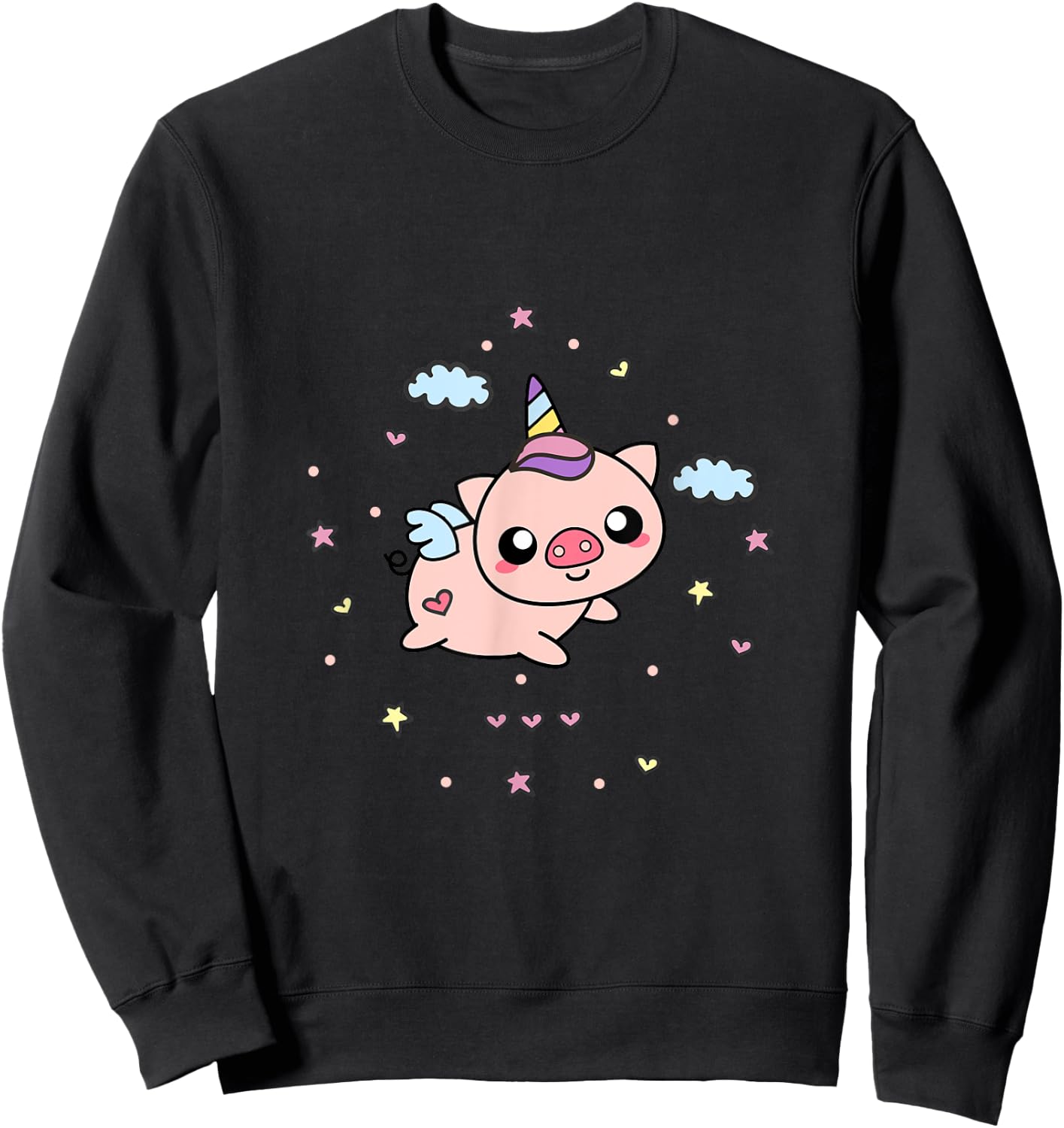 Unipig Pig Unicorn Sweatshirt - Sweatshirt | Black