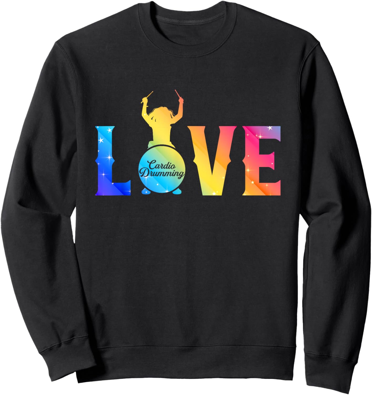 Cardio and gym colored shirt love cardio drumming Sweatshirt - Sweatshirt | Black