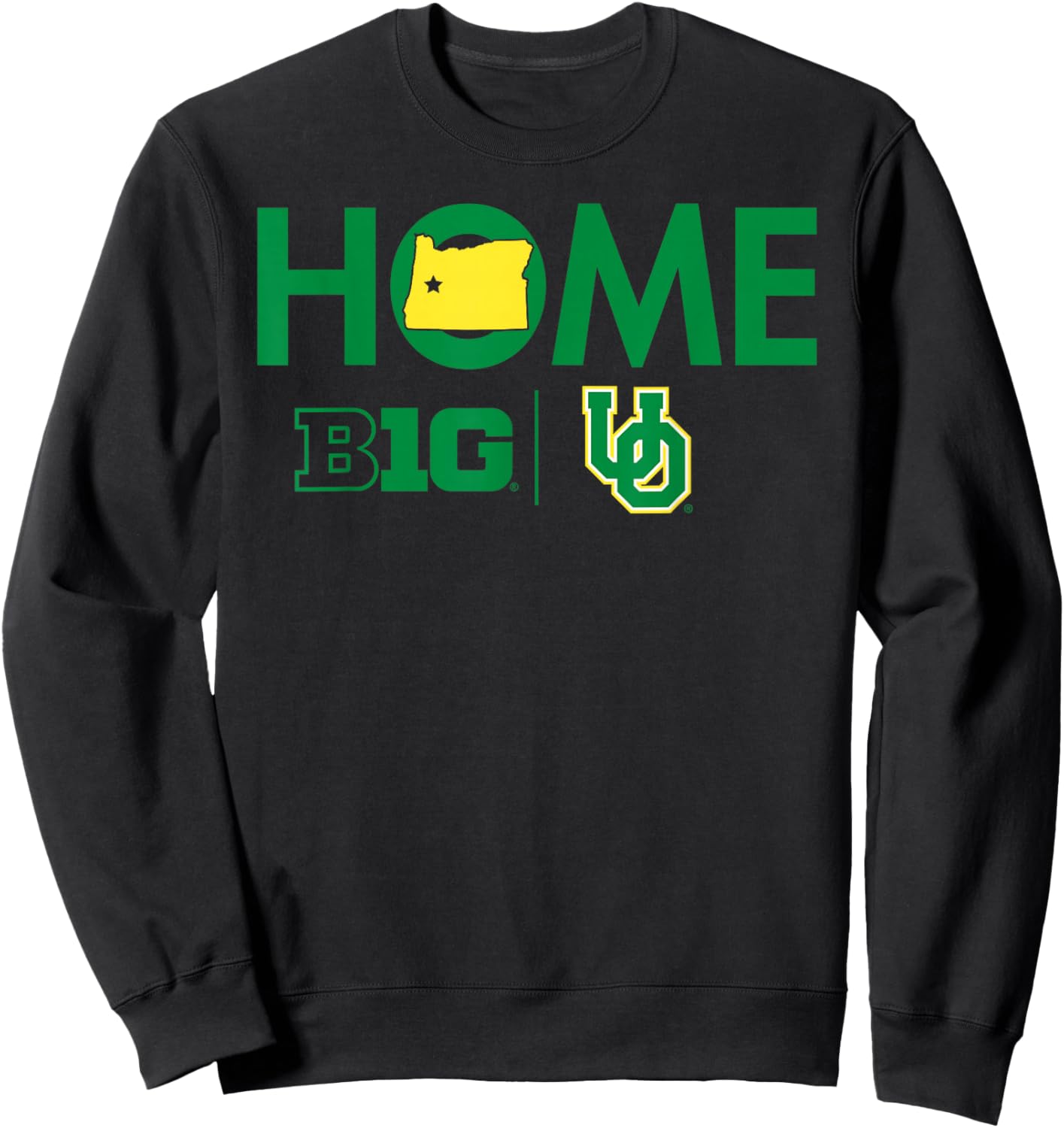 Oregon Ducks Big 10 Home Officially Licensed Sweatshirt - Sweatshirt | Black