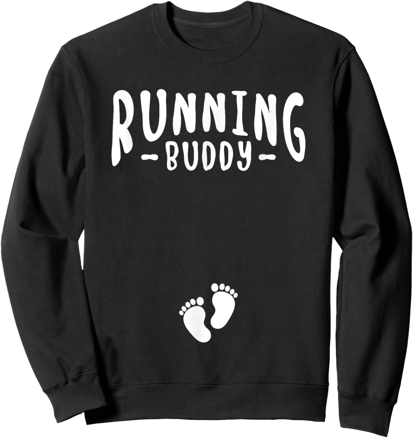 Running Buddy Cute Pregnancy Announcement Boy Girl Sweatshirt - Sweatshirt | Black