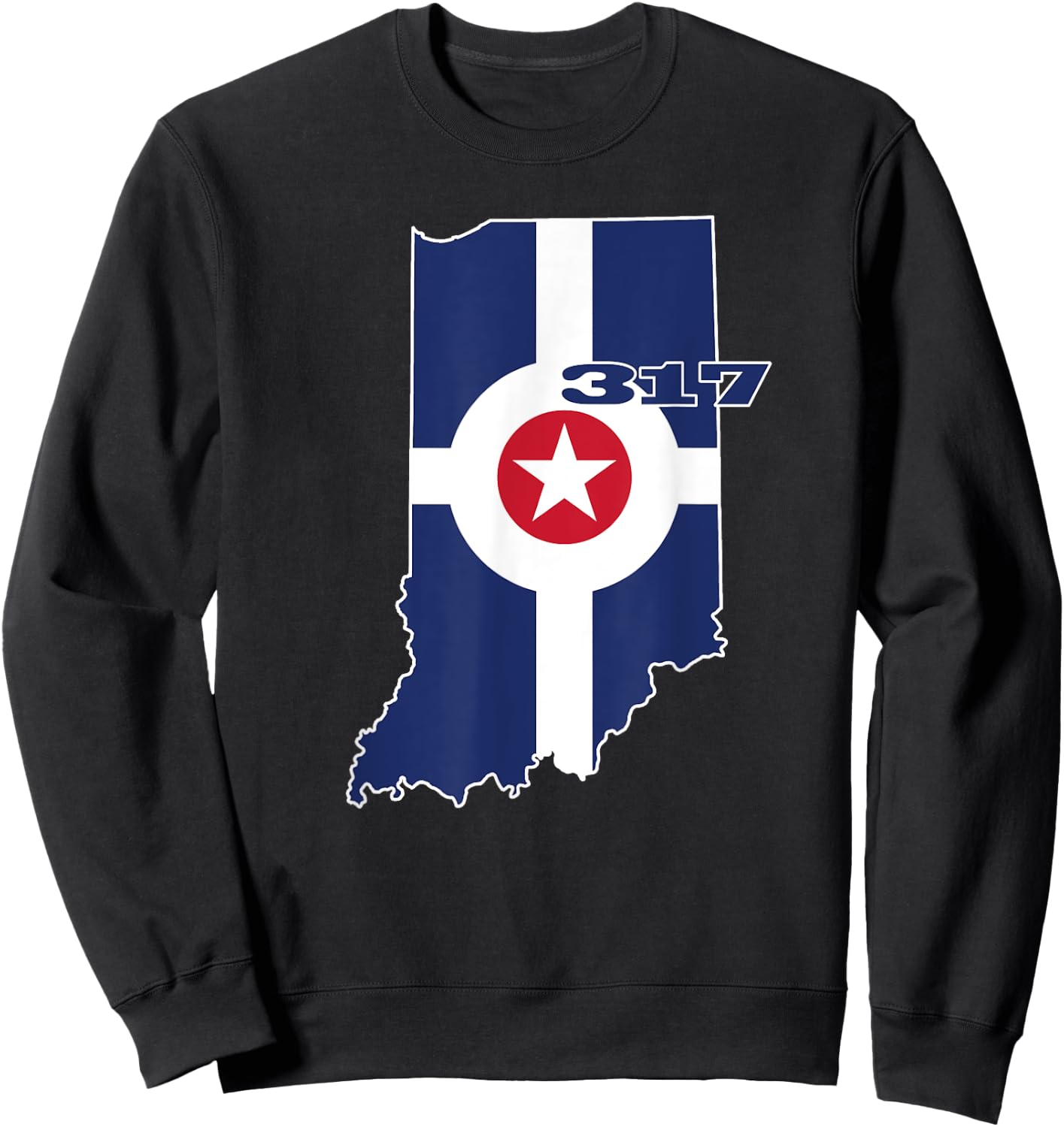 317 Circle City Flag Indianapolis Indiana - Naptown Sweatshirt - Sweatshirt | Black