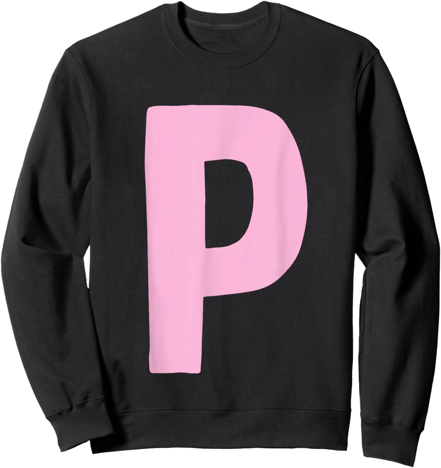 Letter P Big and Bold in Pink Sweatshirt - Sweatshirt | Black