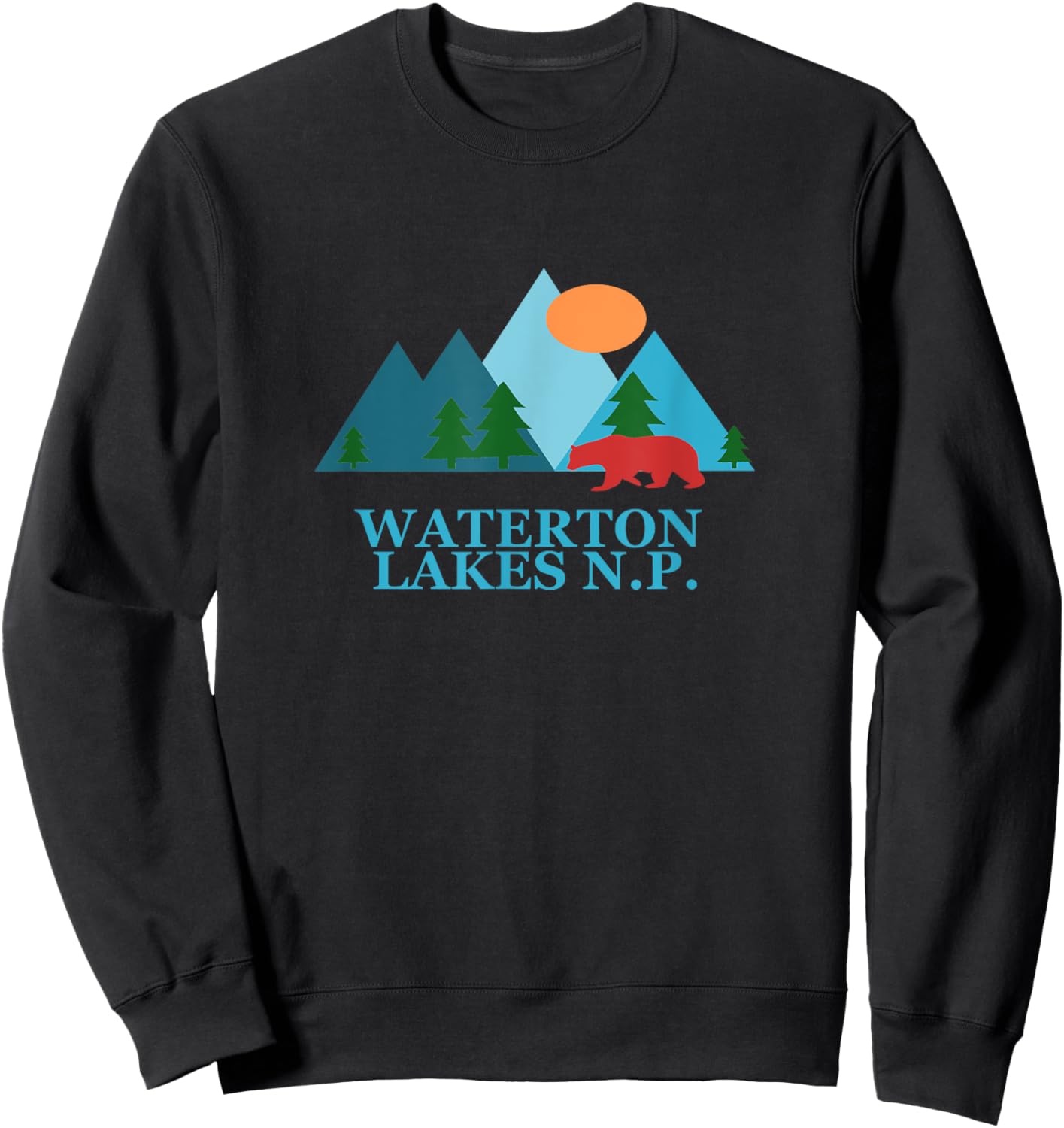 Waterton Lakes National Park in Alberta Canada Nature Sweatshirt - Sweatshirt | Black