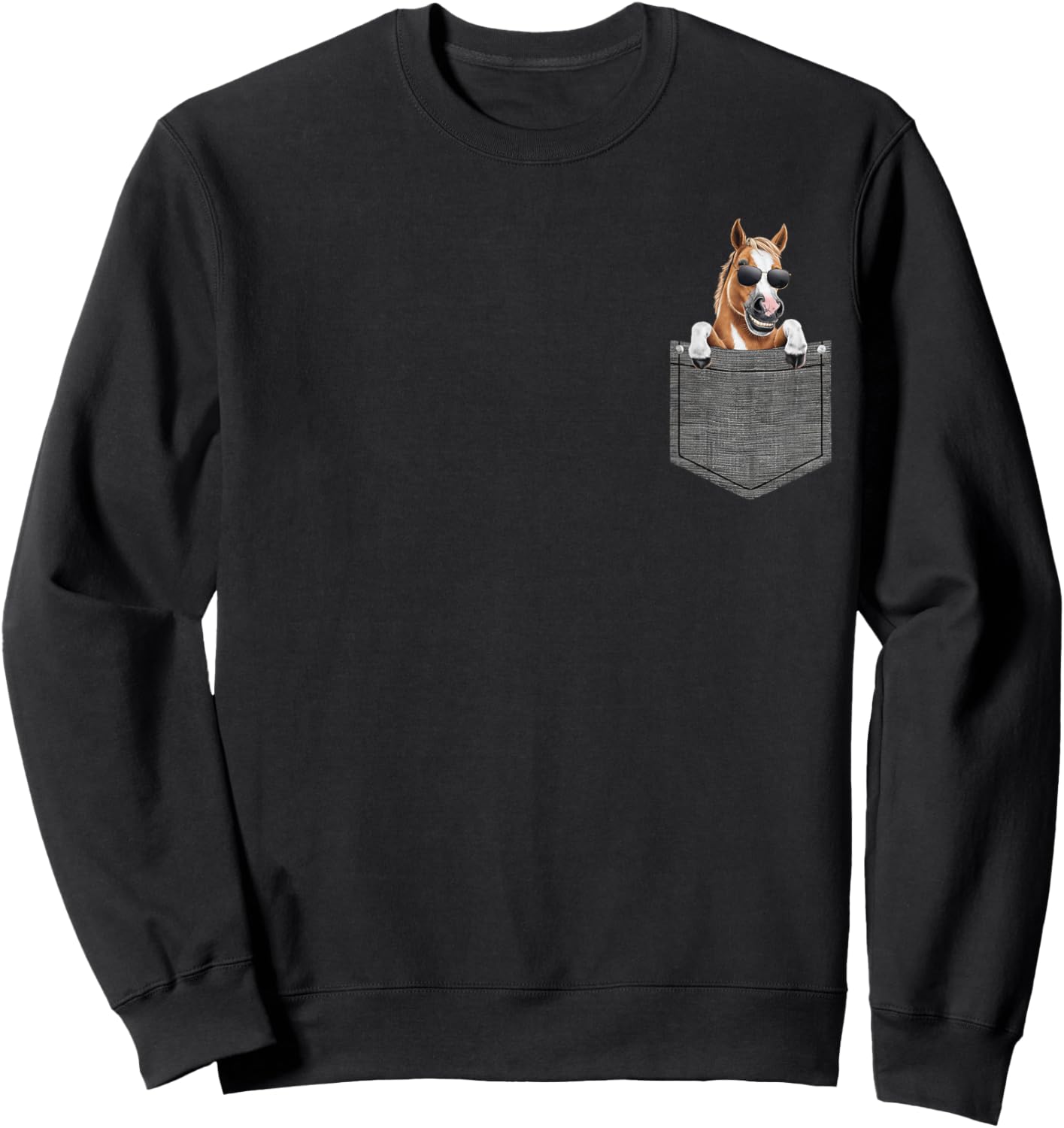 Horse in Pocket Sweatshirt - Sweatshirt | Black