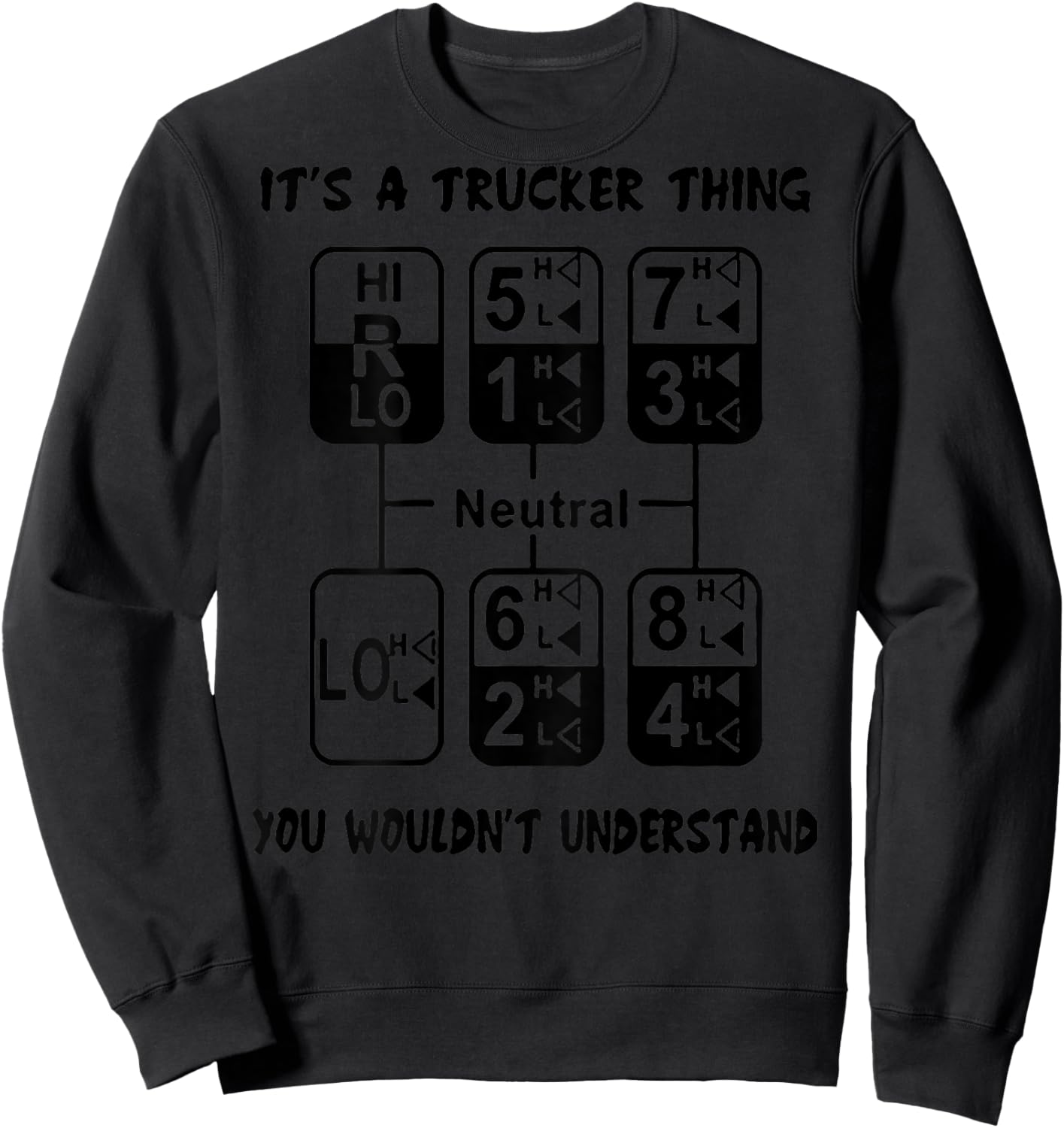 It's A Trucker Thing You Wouldn't Understand (on back) Sweatshirt - Sweatshirt | Black