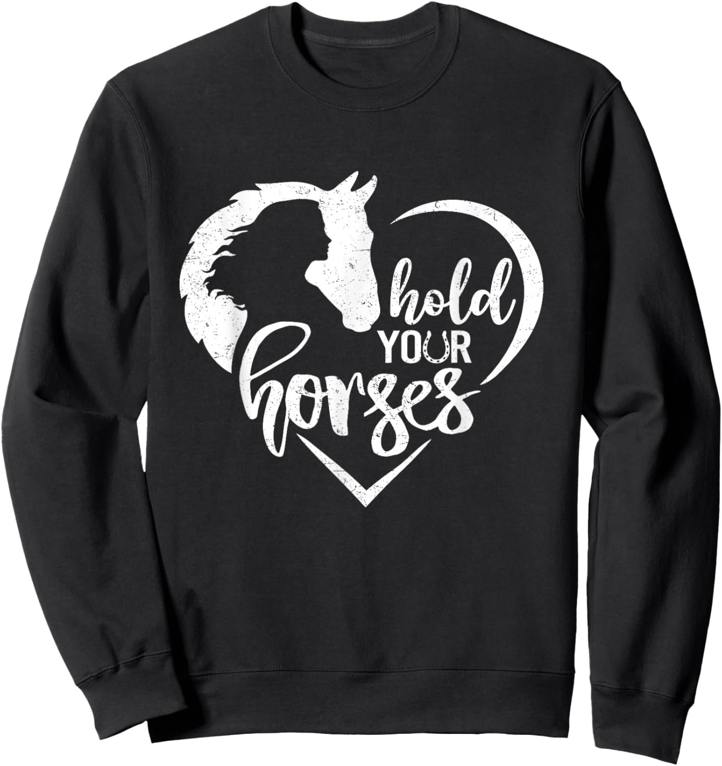 Hold Your Horses - Horse Women Sweatshirt - Sweatshirt | Black