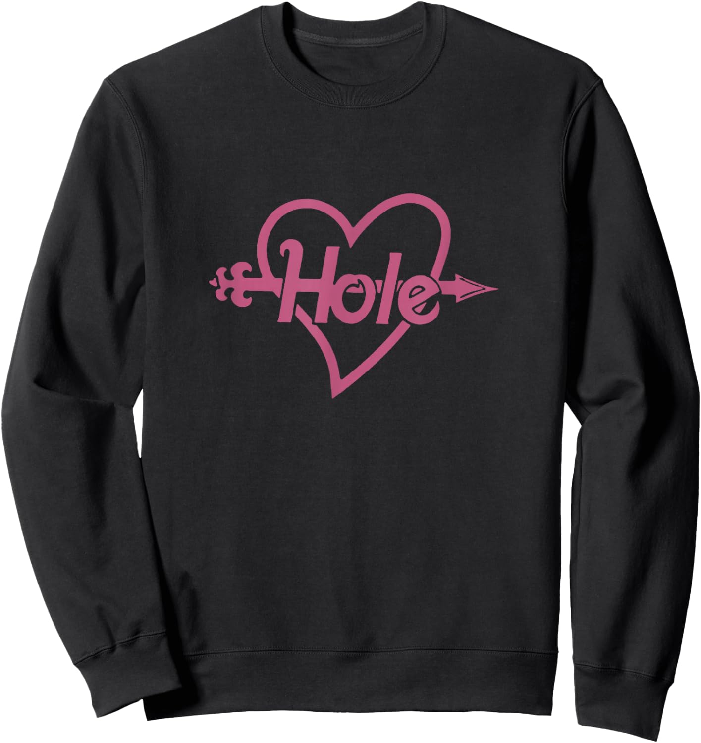 Hole - Arrow in Heart Logo Sweatshirt - Sweatshirt | Black