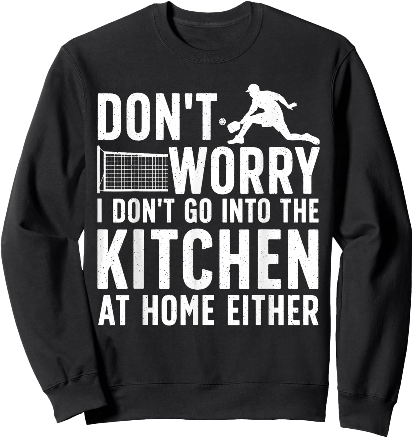 Cool Pickleball Art Women Kitchen Pickle Ball Player Sweatshirt - Sweatshirt | Black