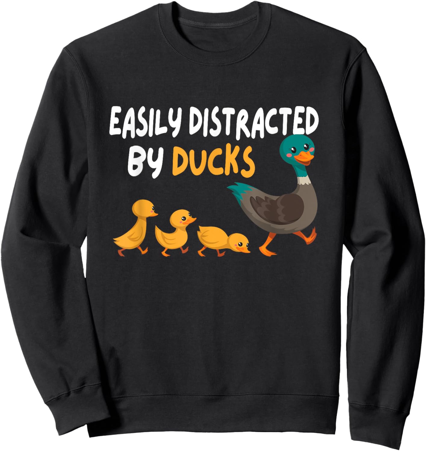 Funny Duck Lover Duck Family Sweatshirt - Sweatshirt | Black