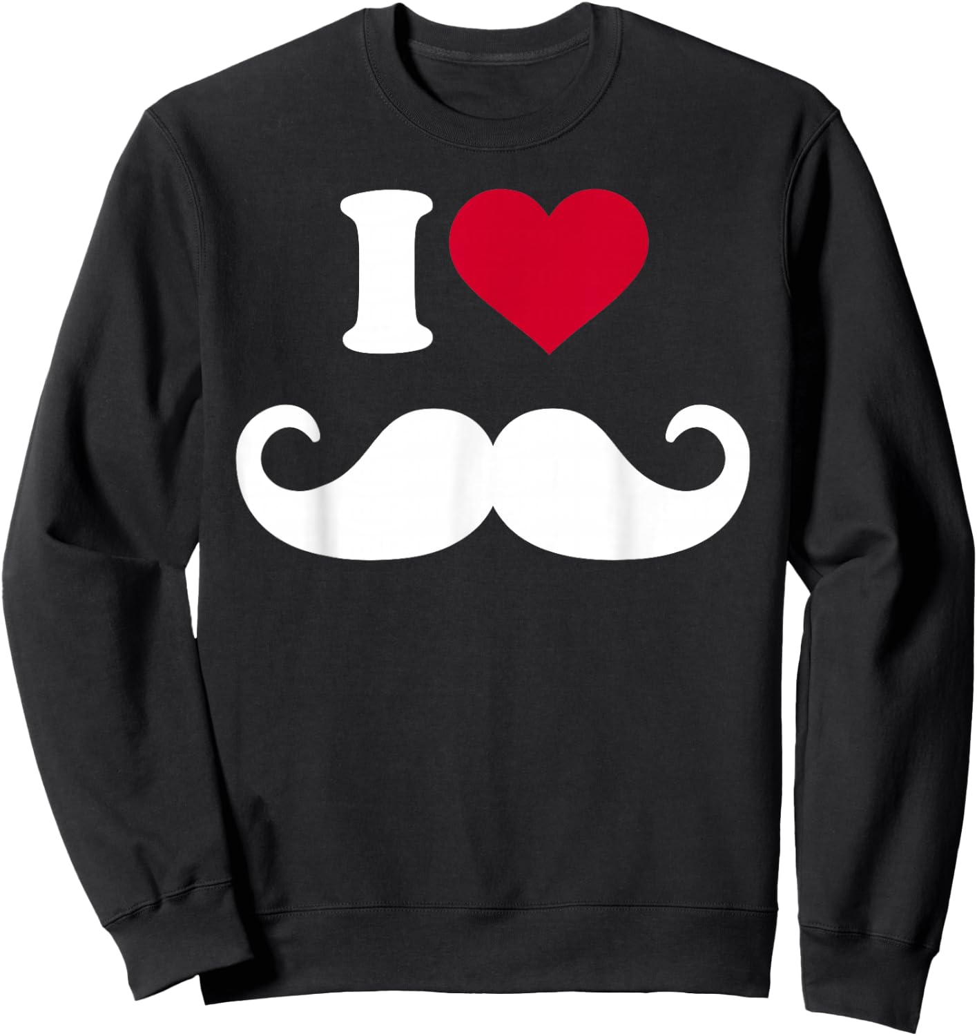 I Love Moustache Sweatshirt - Sweatshirt | Black