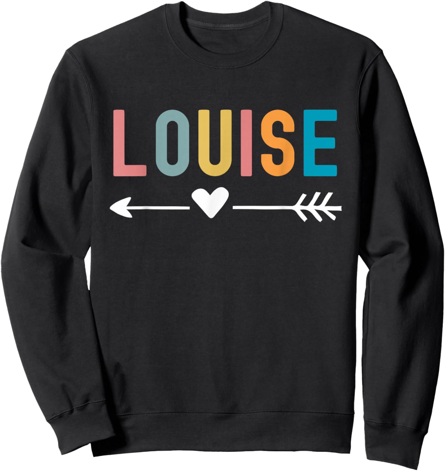 Louise Retro Color Love Cute Matching Best Friends Sweatshirt - Sweatshirt | Black
