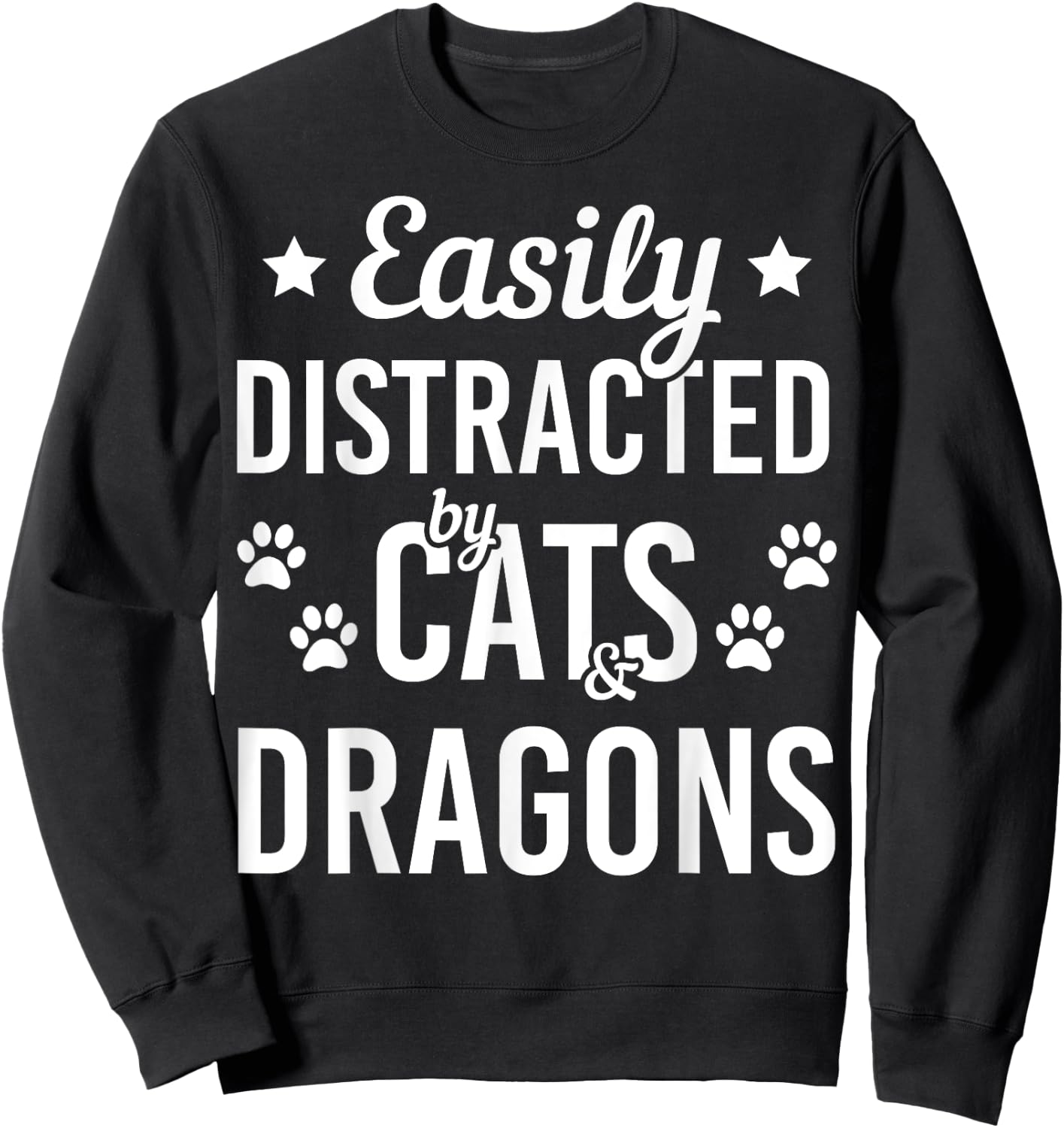 Cat Lover Dragon Lover Cats And Dragons Funny Cat Sweatshirt - Sweatshirt | Black