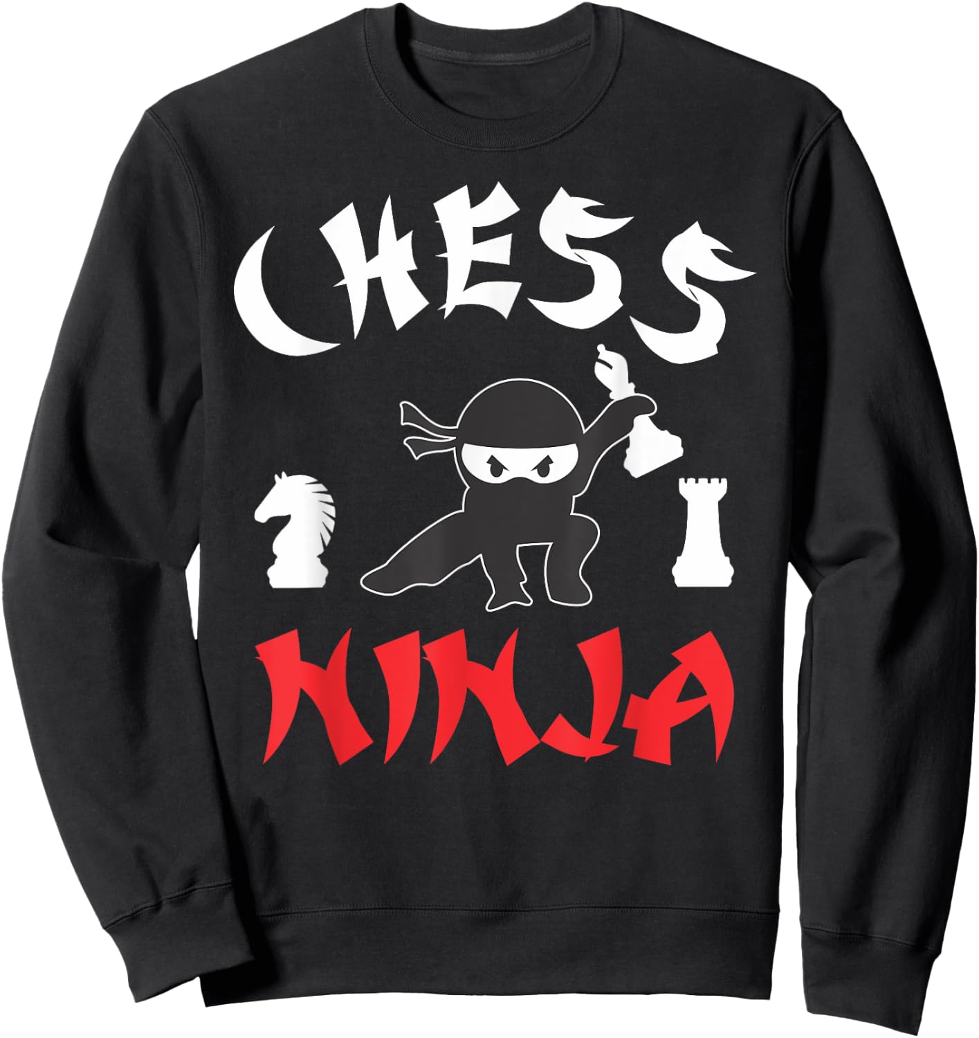 Chess Ninja Funny Chess Lover Sport Ninja Sweatshirt - Sweatshirt | Black