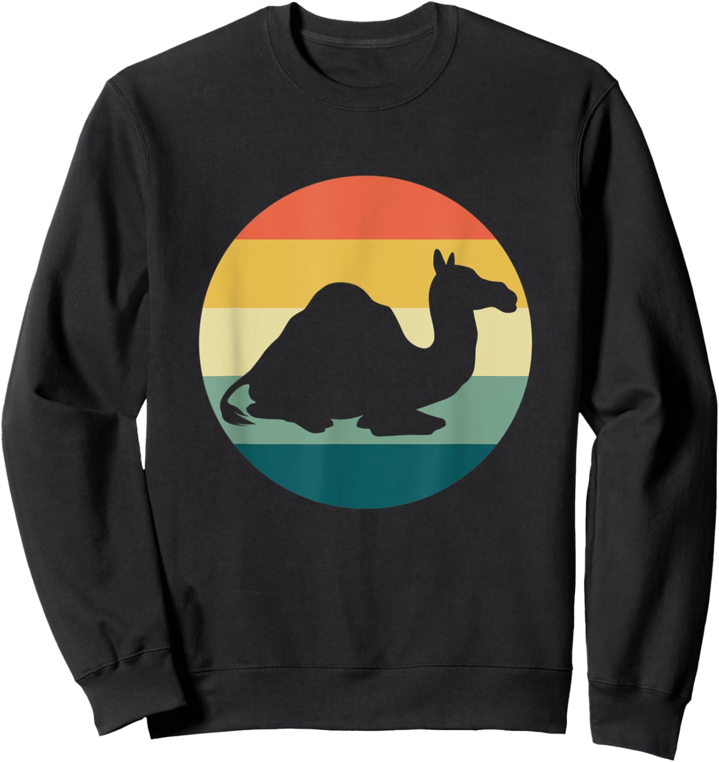 Lustiges Kamel Vintage Wüste Landschaft Wildlife Tier Sweatshirt - Sweatshirt | Black