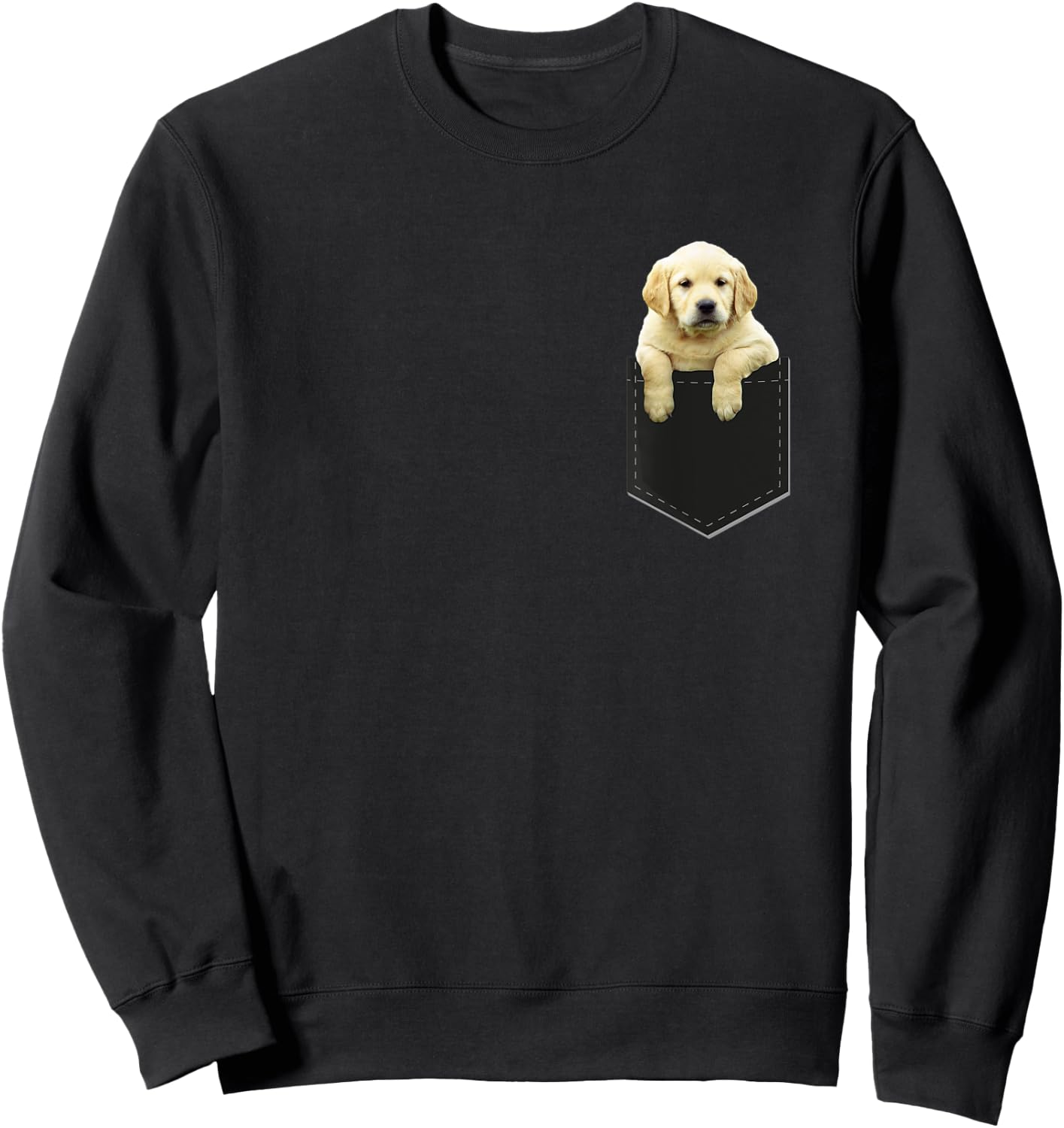 Golden Retriever In Pocket T Shirt Puppy Dog in Your Pocket Women Kids Sweatshirt - Sweatshirt | Black
