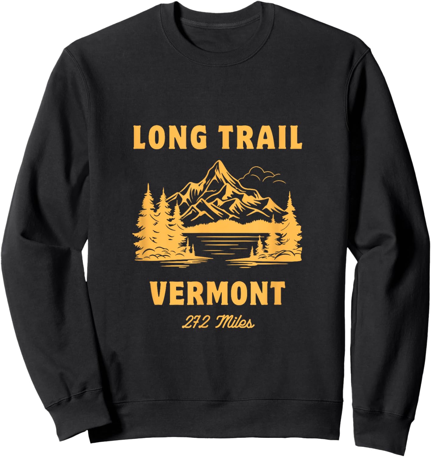 Long Trail America USA Vermont Long Distance Hiking Mountains Camping Sweatshirt - Sweatshirt | Black