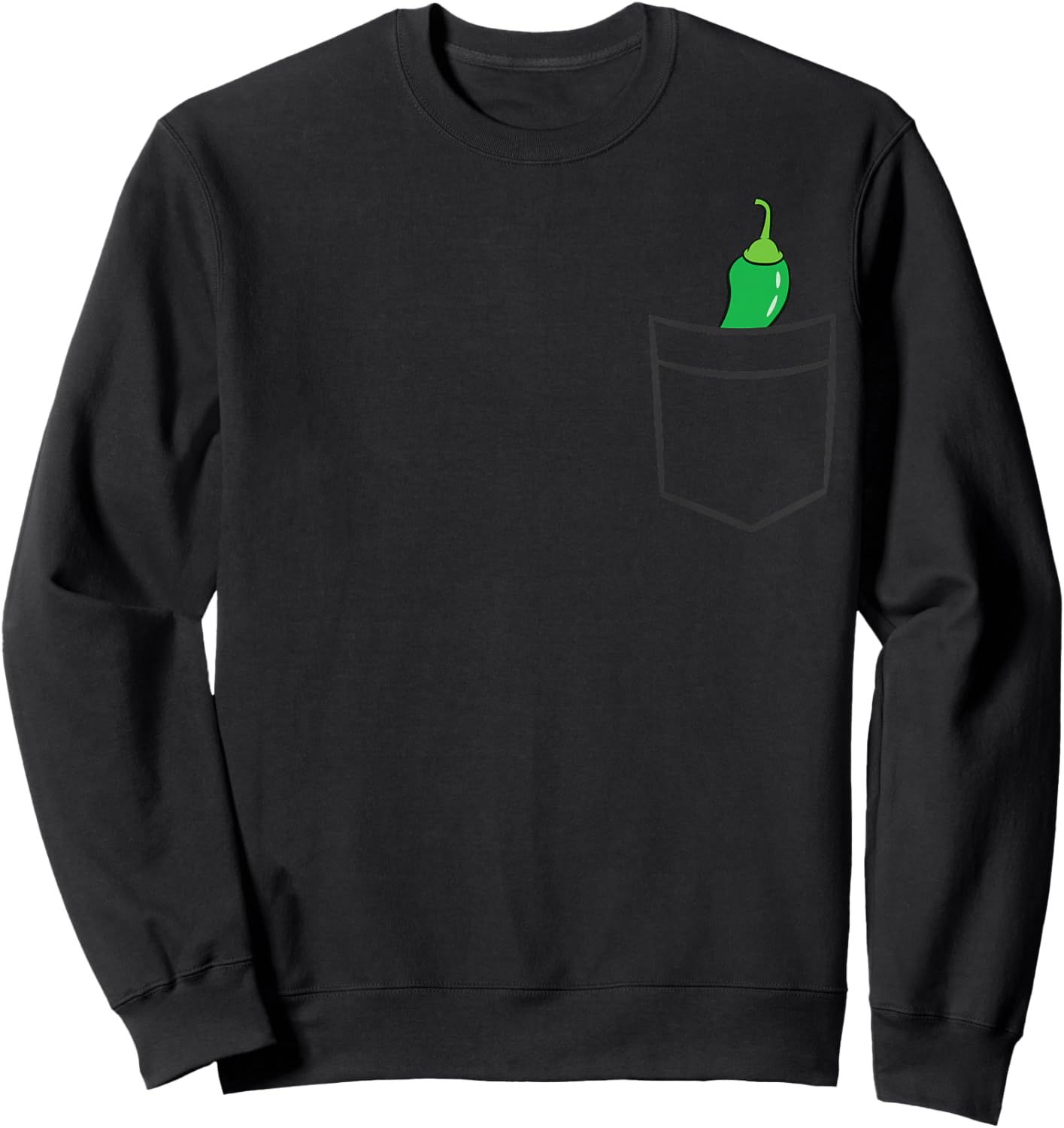 Jalapeño In A Pocket Green Pepper Jalapeno Sweatshirt - Sweatshirt | Black