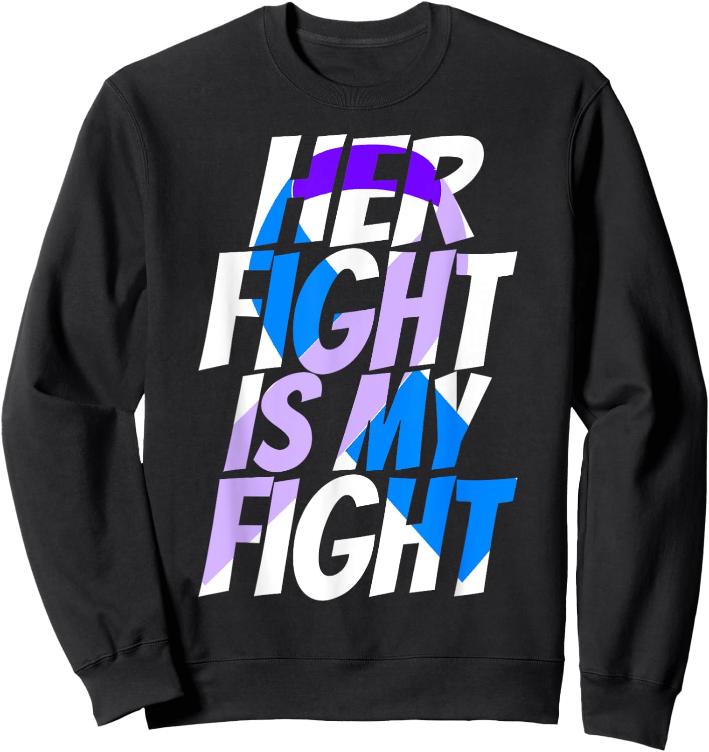 Cute Purple Blue Ribbon Shirt Preeclampsia Awareness Sweatshirt - Sweatshirt | Black