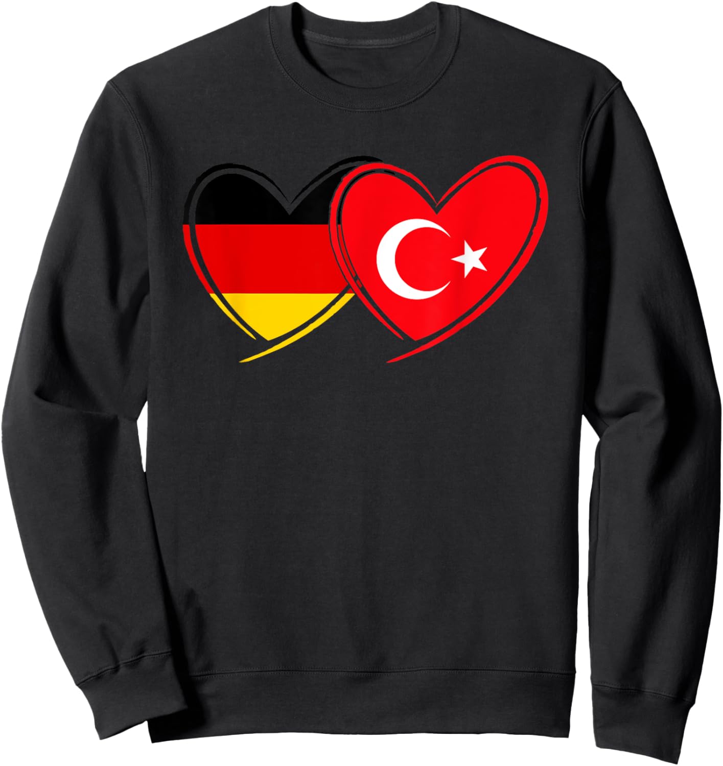 Deutsche Türkische Herz Flagge Deutschland Türkei Sweatshirt - Sweatshirt | Black