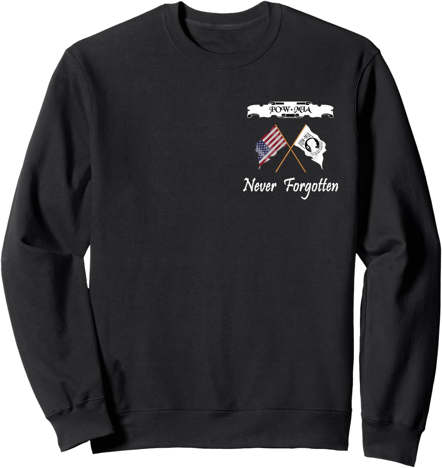 Never Forgotten Pow Mia Sweatshirt - Sweatshirt | Black