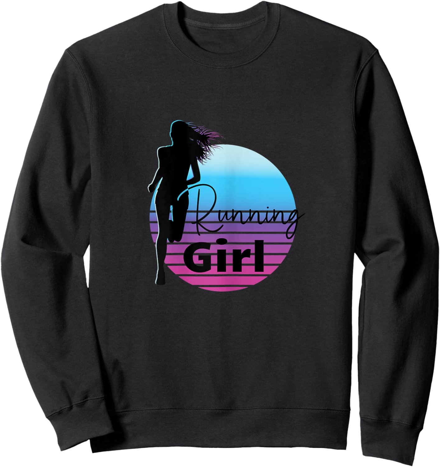 Running Girl - Running and Jogging Female Runner Sweatshirt - Sweatshirt | Black
