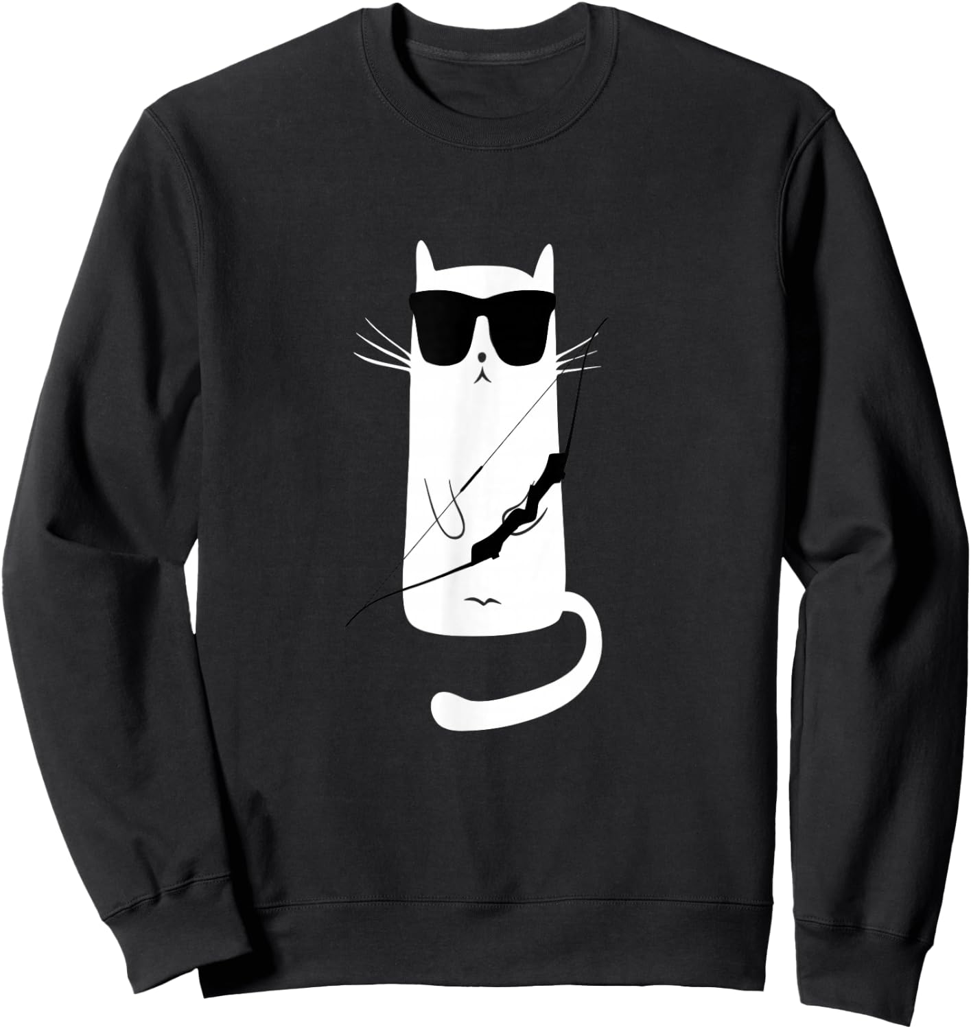 Funny Cat Wearing Sunglasses Archery Sweatshirt - Sweatshirt | Black
