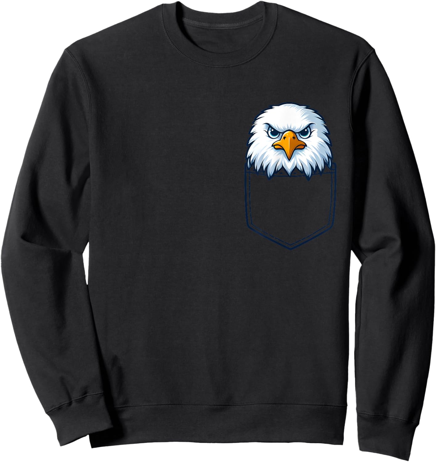 Tiny Patriotic Raptor: Eagle in Your Pocket Women Kids Men Sweatshirt - Sweatshirt | Black