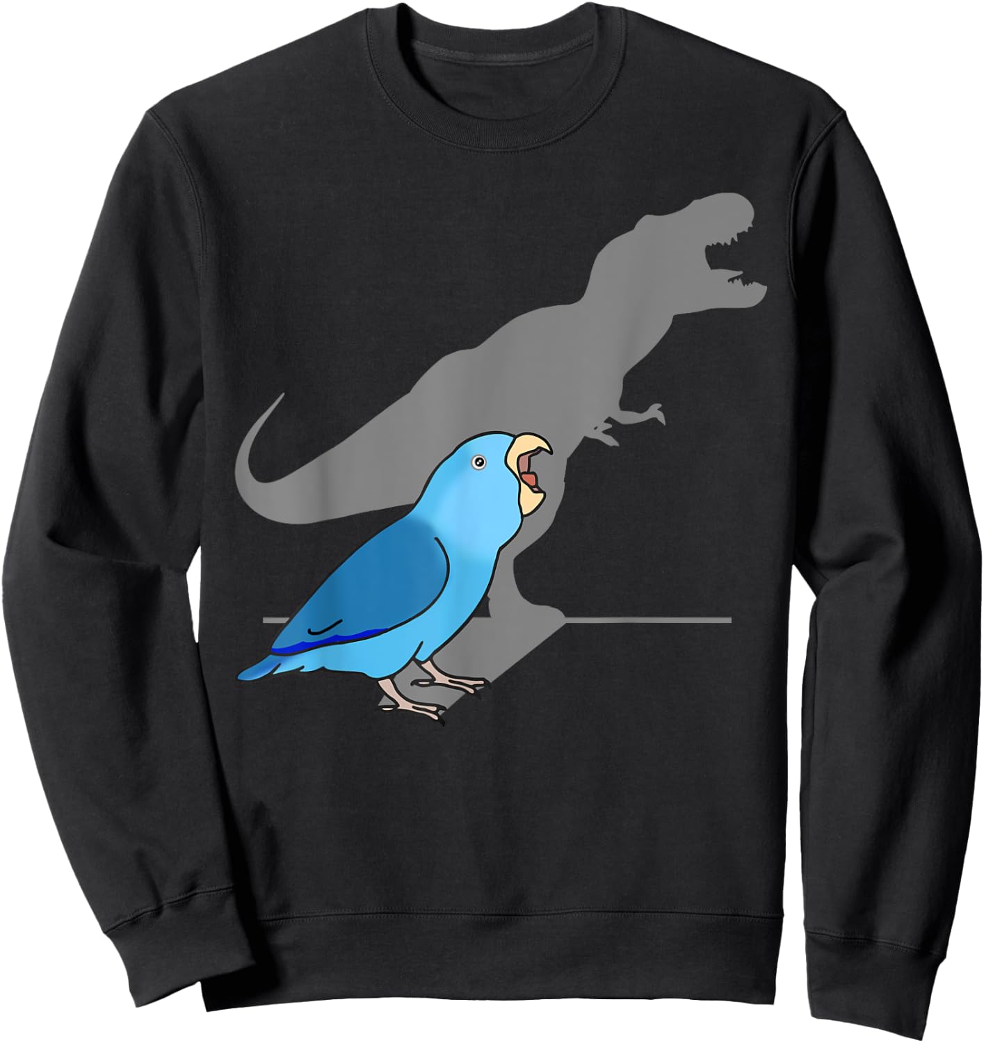 T-rex Blue Parrotlet Cute Parakeet Funny Parrot Birb memes Sweatshirt - Sweatshirt | Black