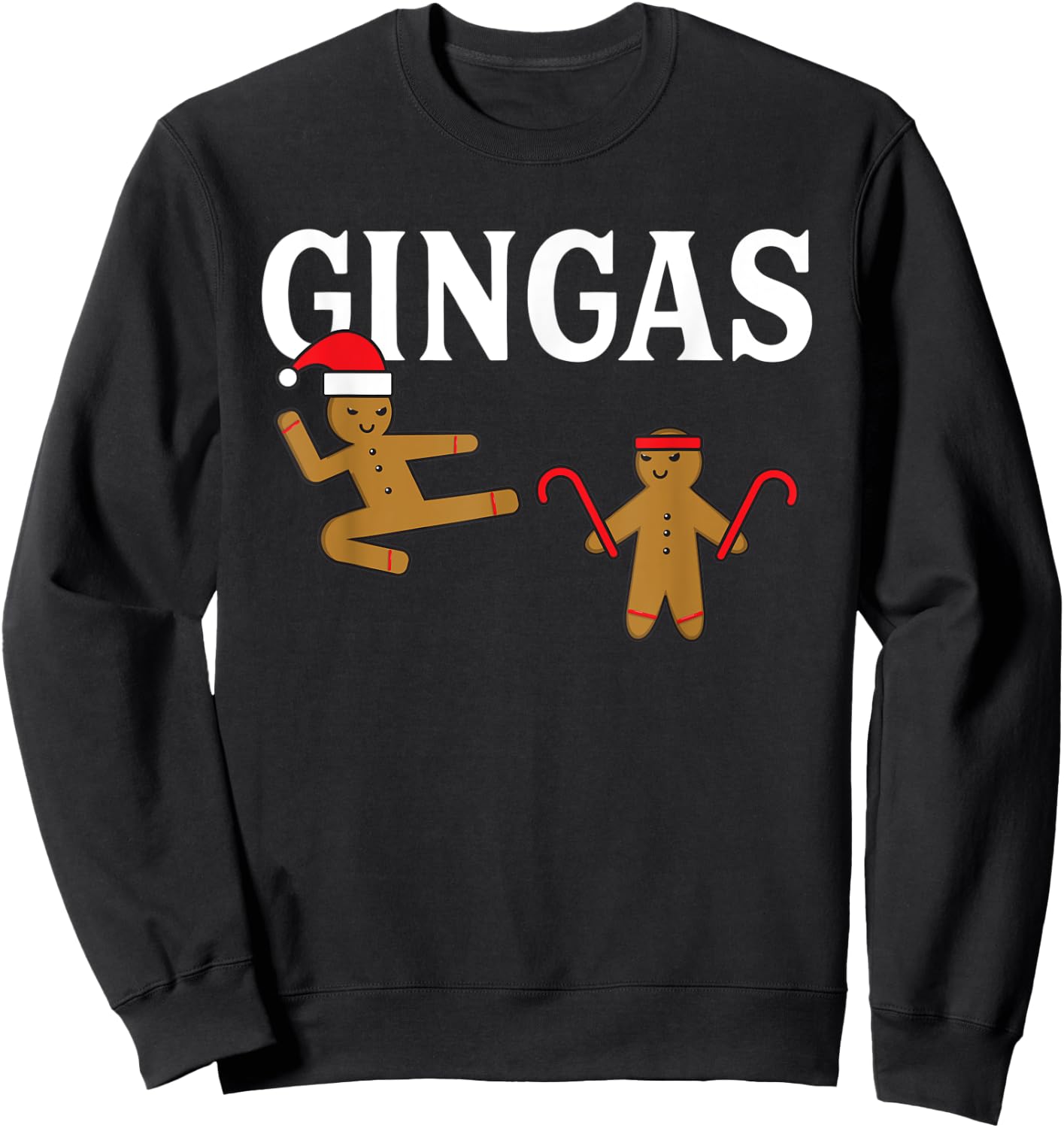 Gingas Ninja Gingerbread Ginger Men Karate Christmas Funny Sweatshirt - Sweatshirt | Black
