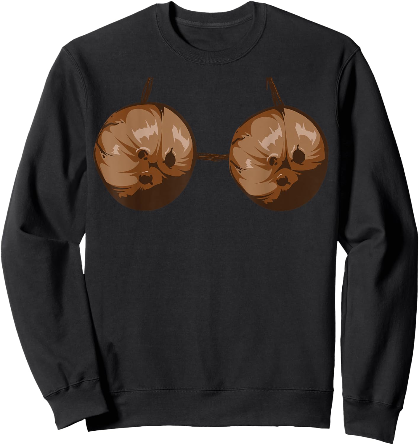 Summer Coconut Bra Halloween Costume Funny Outfit Gift Men Women Sweatshirt - Sweatshirt | Black