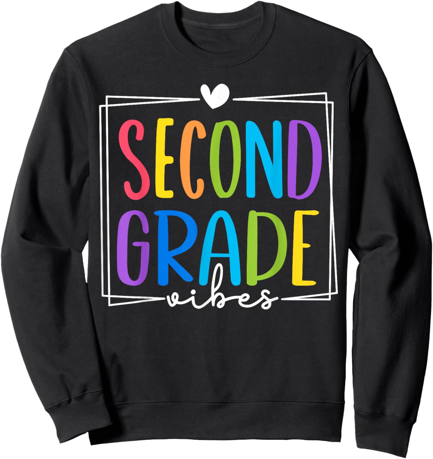 2nd Grade Vibes Back To School Hello 2nd Grade Teacher Kids Sweatshirt - Sweatshirt | Black