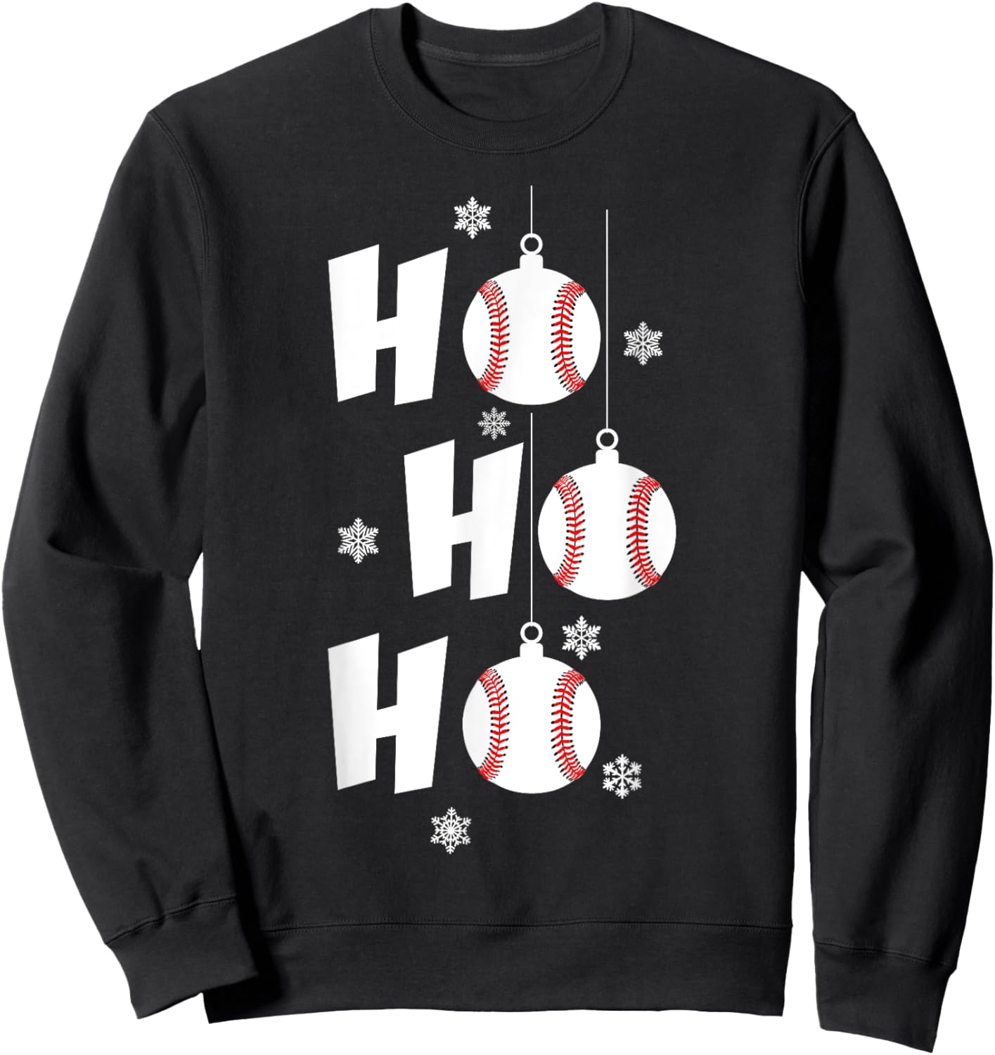 HO HO HO Merry Christmas BASEBALL Sweatshirt - Sweatshirt | Black