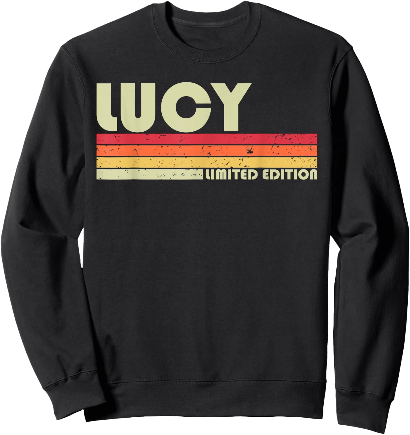 LUCY Gift Name Personalized Retro Vintage 80s 90s Birthday Sweatshirt - Sweatshirt | Black