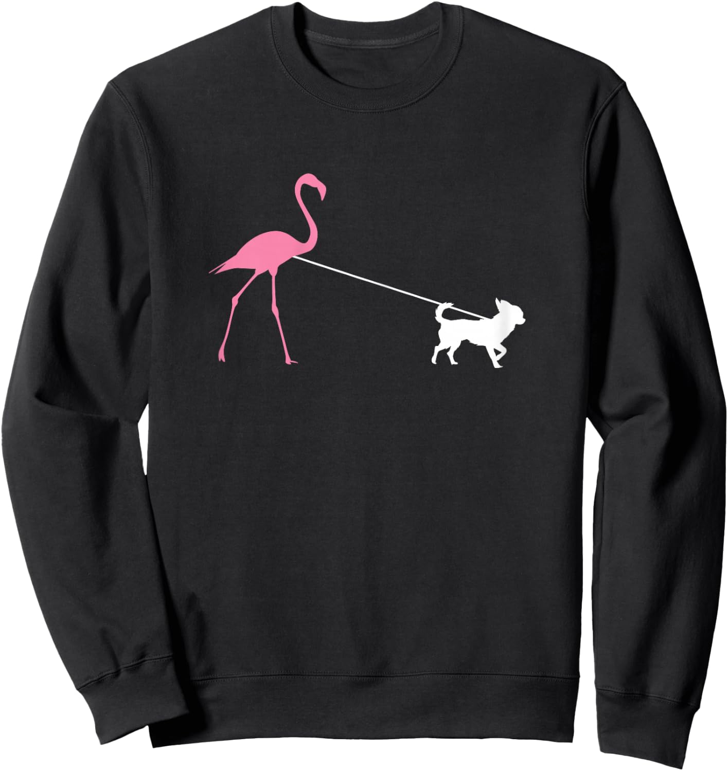 Chihuahua Lover for Dog Mum, Cute Flamingo Sweatshirt - Sweatshirt | Black