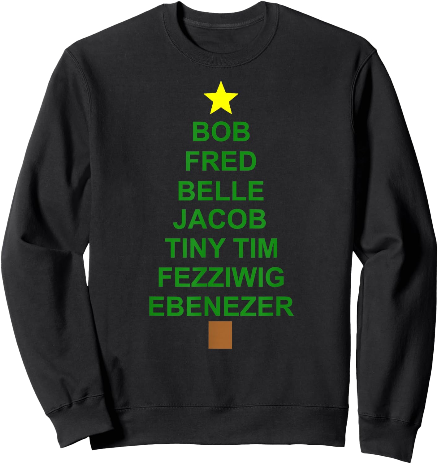 Scrooge Tiny Tim Dickens A Christmas Carol Christmas Tree Sweatshirt - Sweatshirt | Black